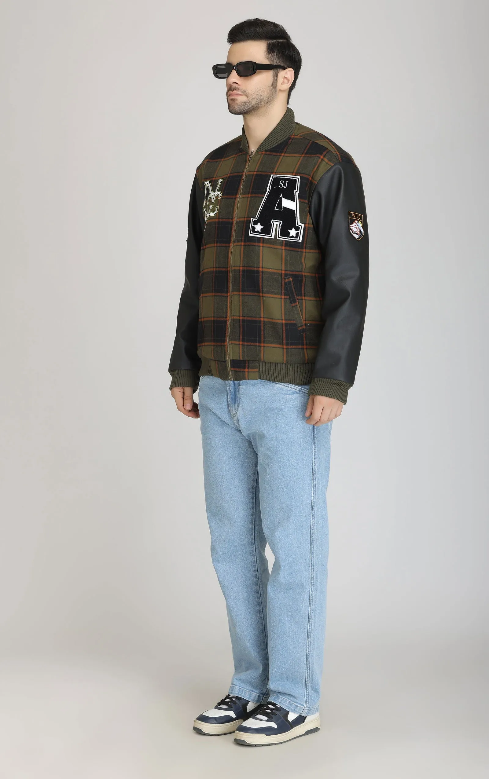 Checked varsity Jacket