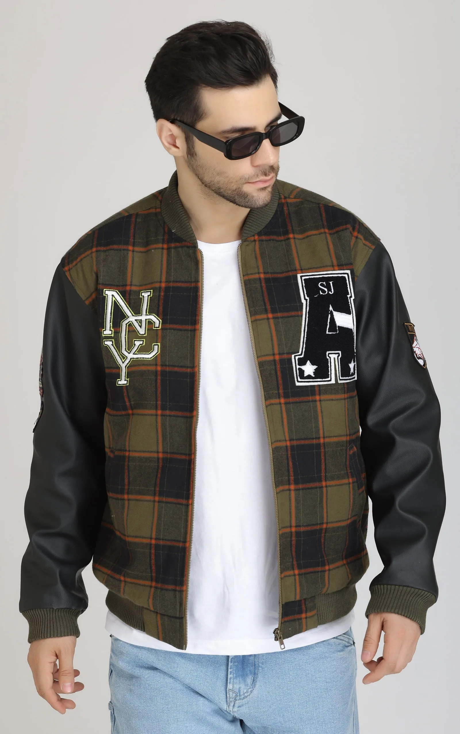 Checked varsity Jacket