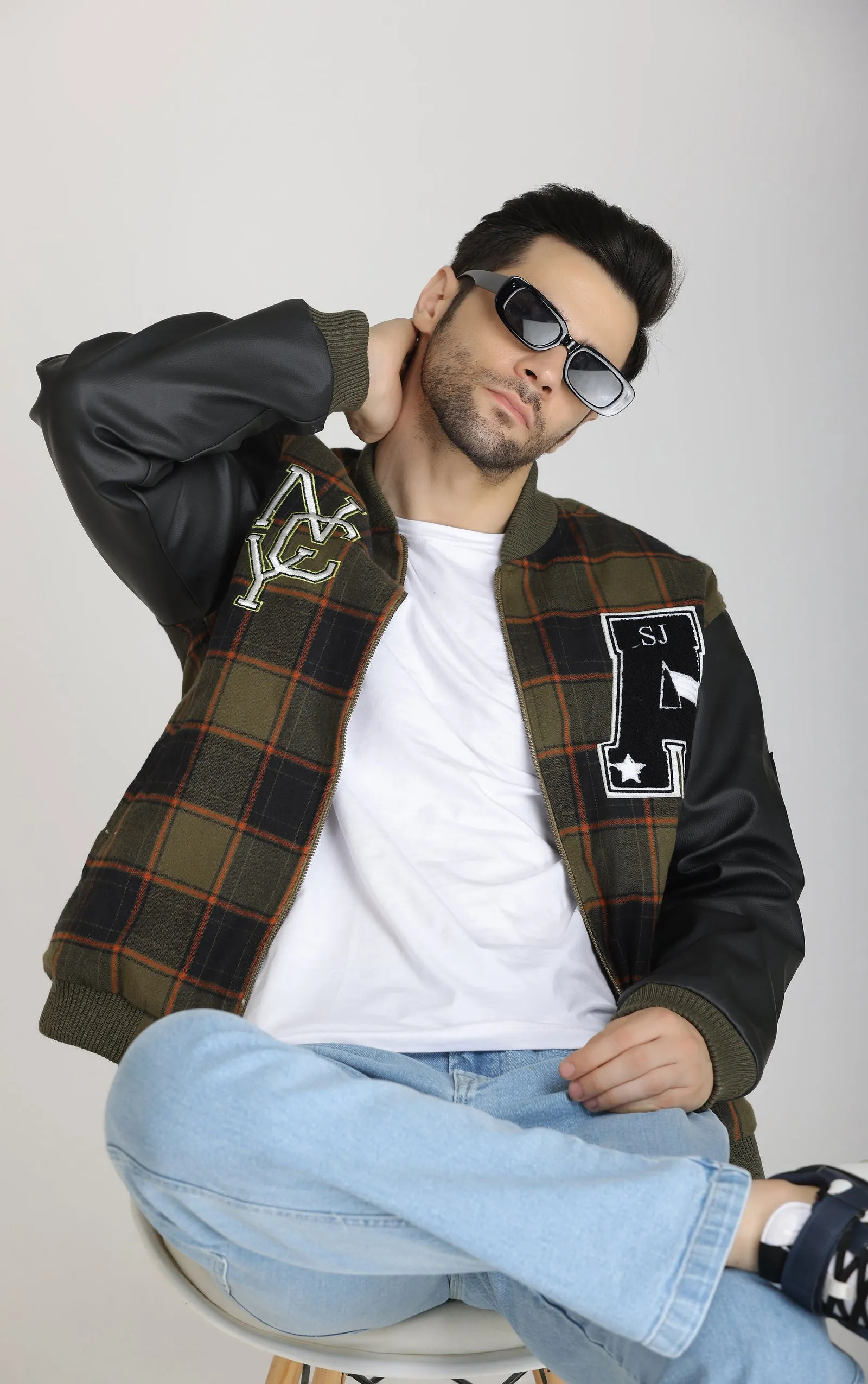 Checked varsity Jacket