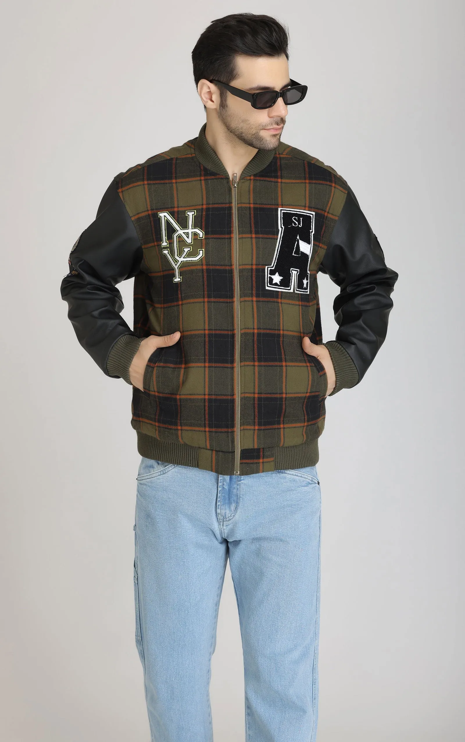 Checked varsity Jacket