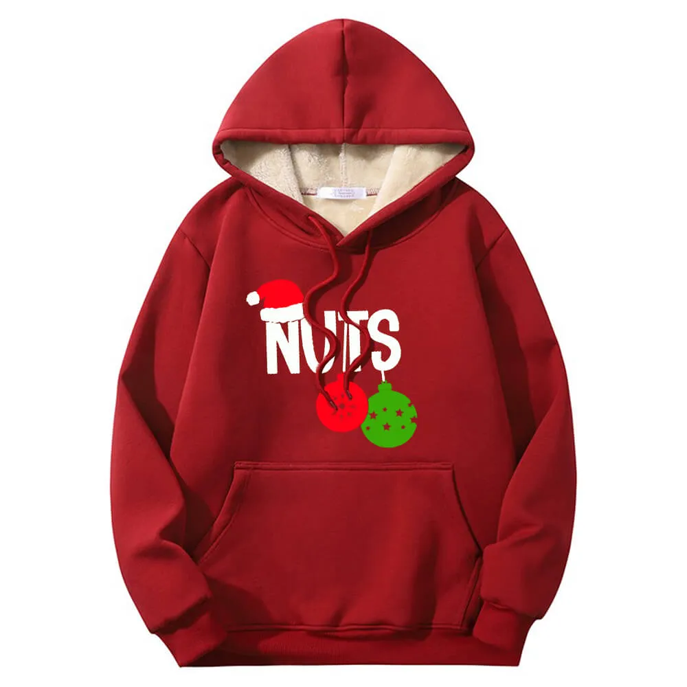 Chest And Nuts Fleece Sherpa Christmas Couple Hoodie