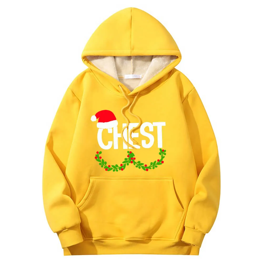 Chest And Nuts Fleece Sherpa Christmas Couple Hoodie
