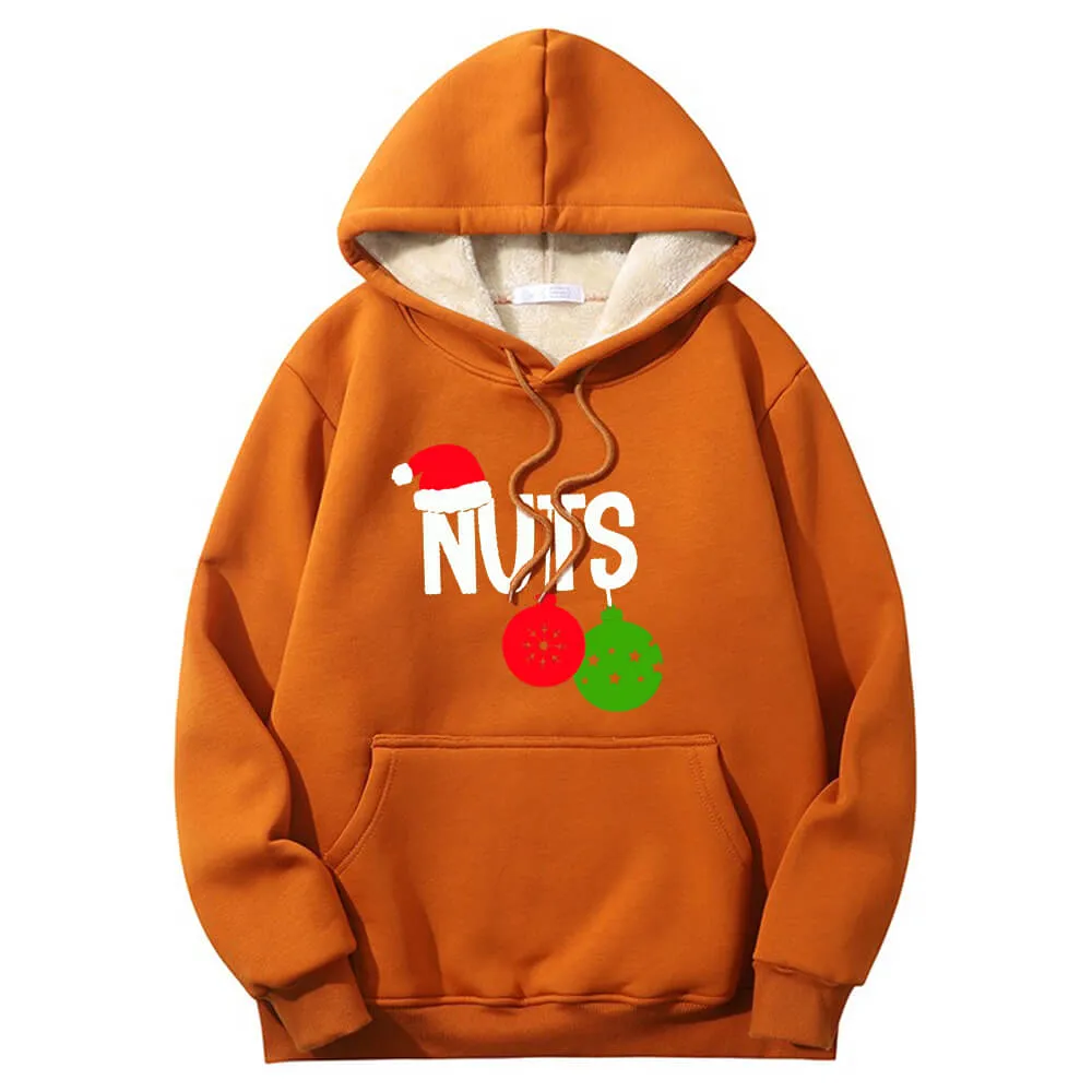 Chest And Nuts Fleece Sherpa Christmas Couple Hoodie