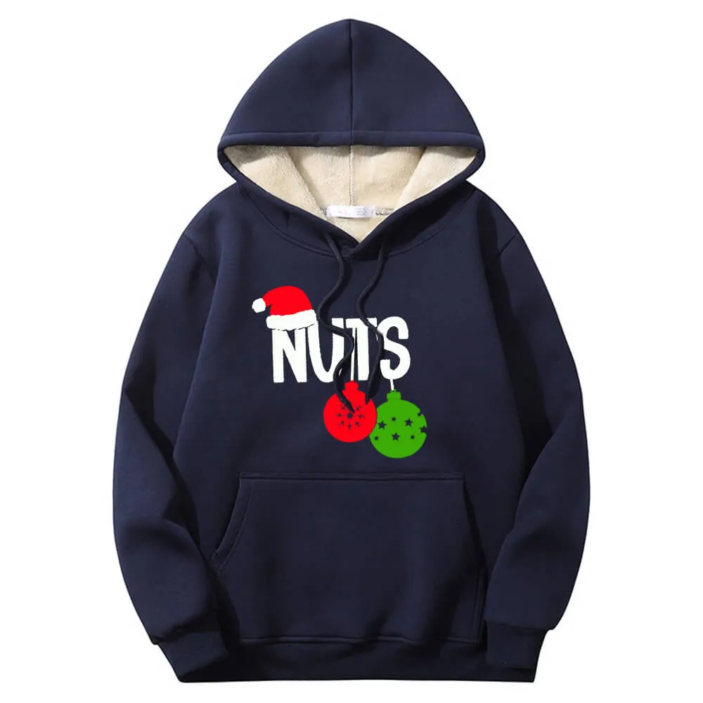 Chest And Nuts Fleece Sherpa Christmas Couple Hoodie