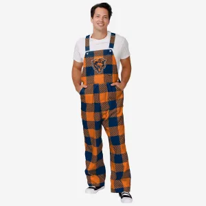 Chicago Bears Mens Plaid Bib Overalls