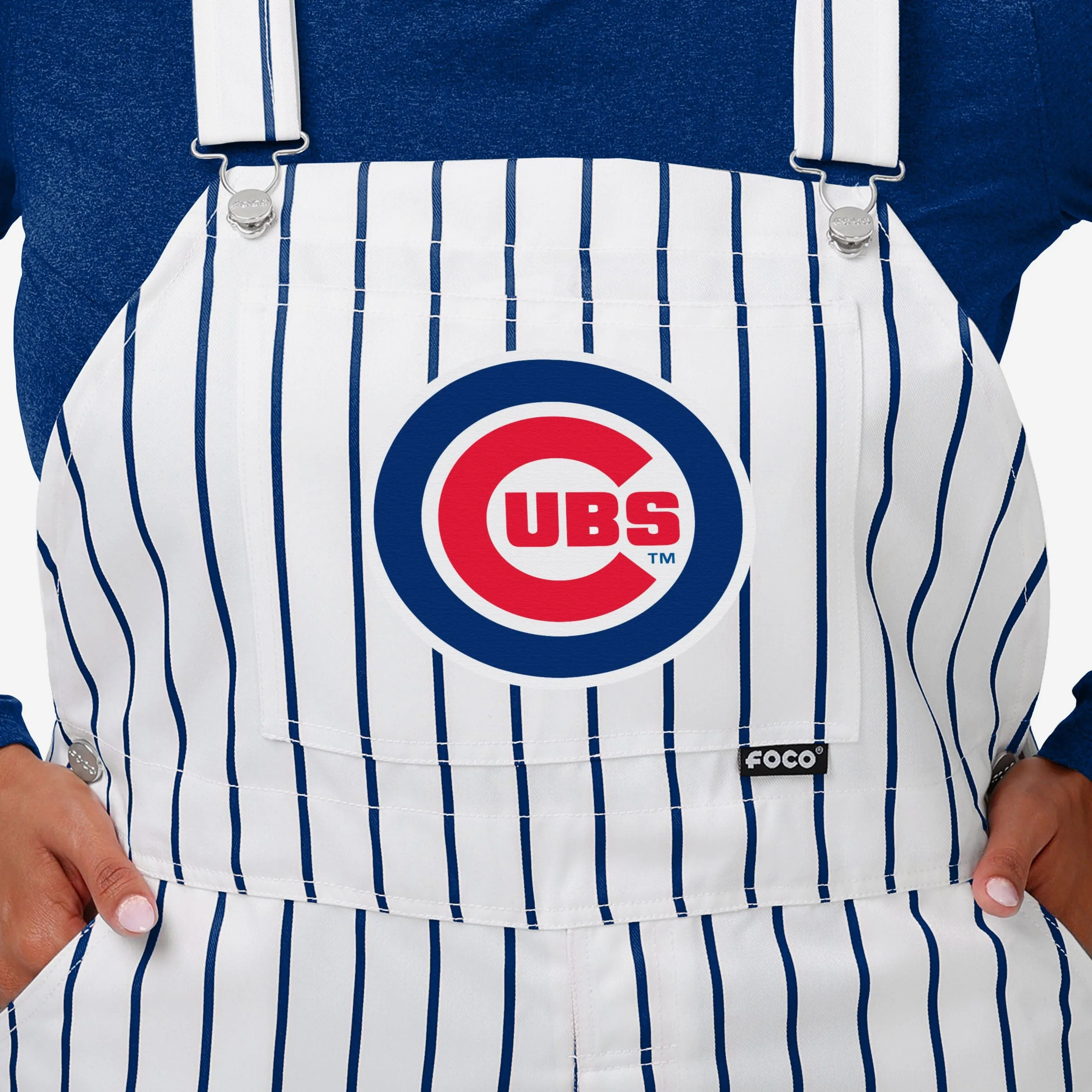 Chicago Cubs Womens Pinstripe Bib Overalls