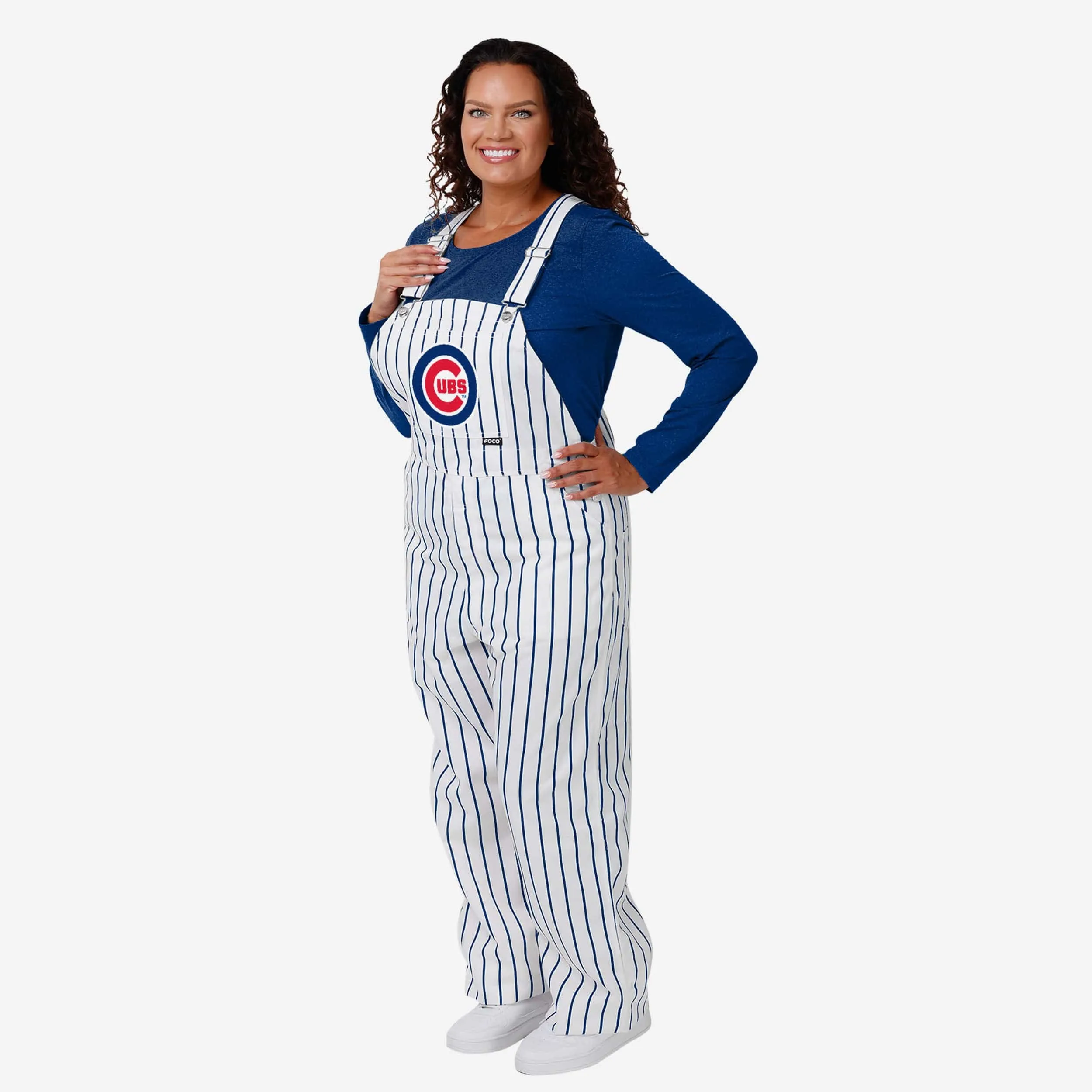Chicago Cubs Womens Pinstripe Bib Overalls