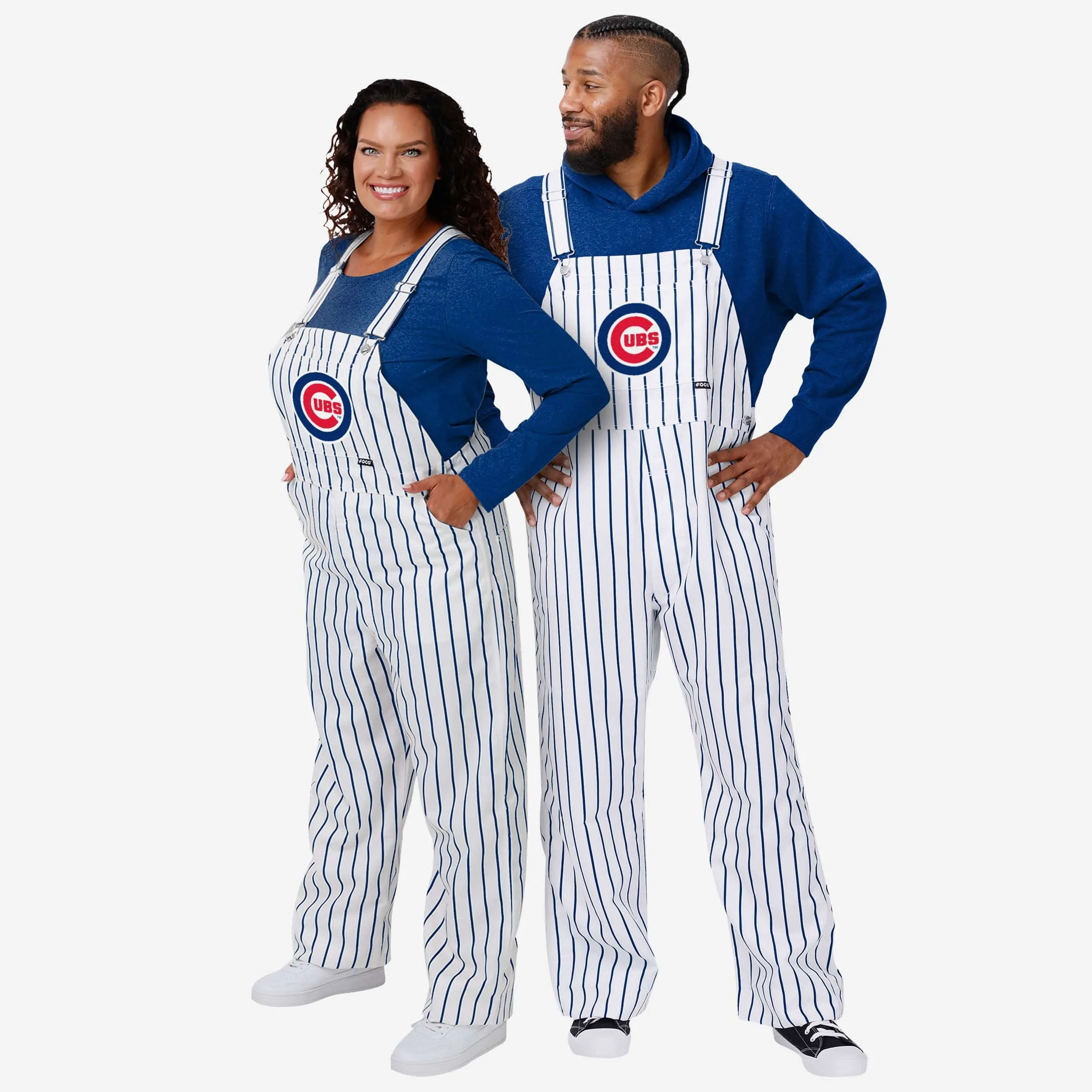 Chicago Cubs Womens Pinstripe Bib Overalls