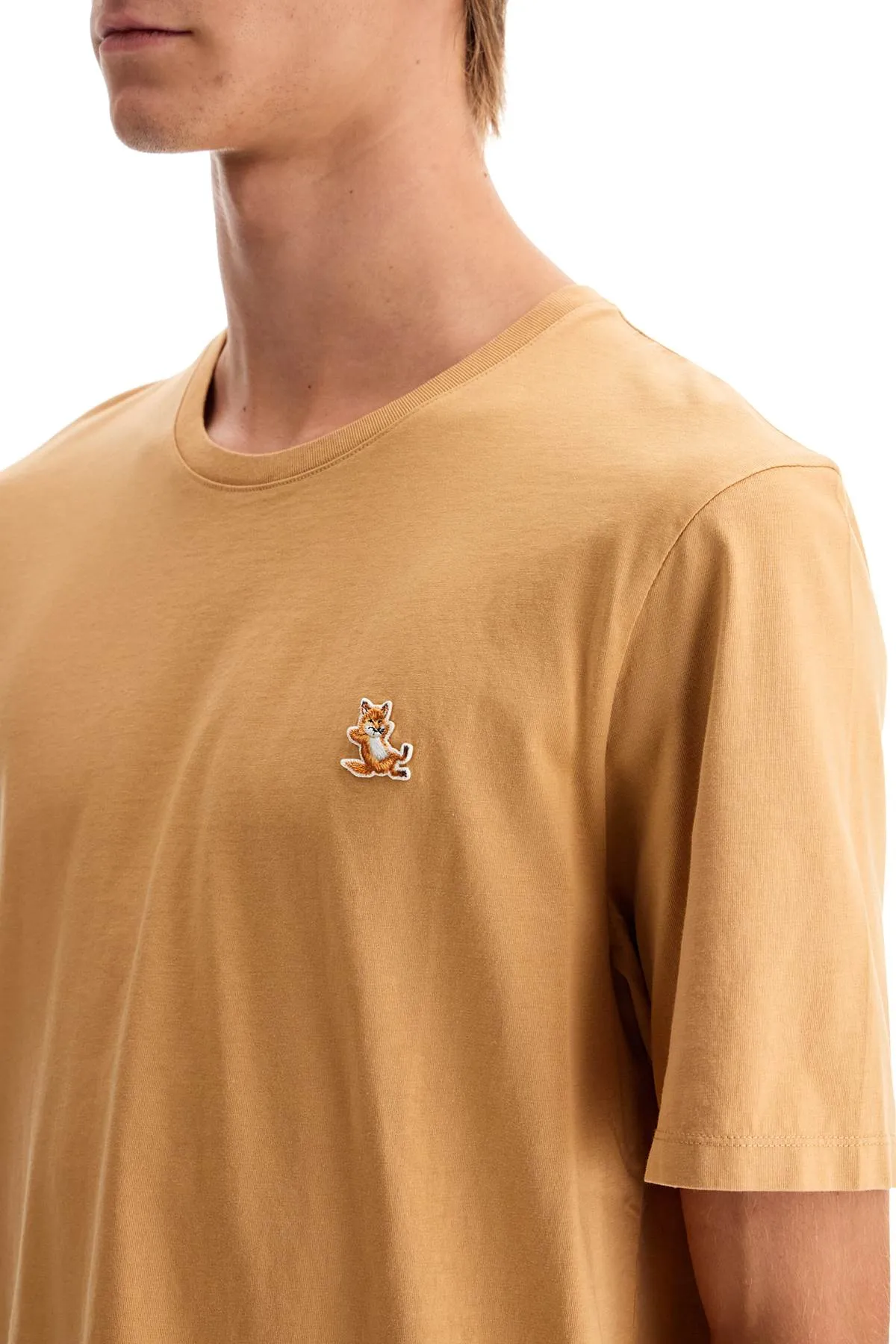 chillax fox patch t-shirt LM00110KJ0008 CHAMOMILE