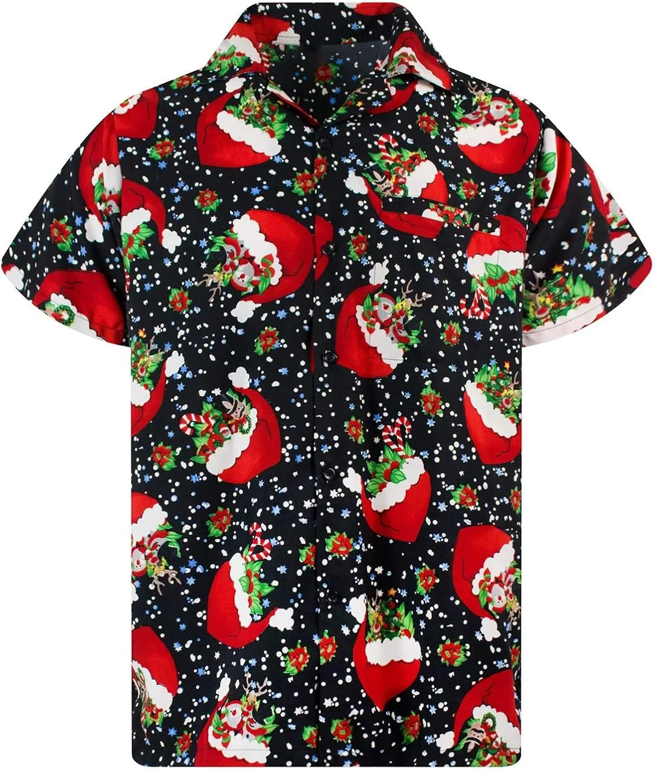 Christmas Button Down Shirts for Men 2024, Mens Button Down Christmas Shirt Short Sleeve Beach Printed Casual Shirts
