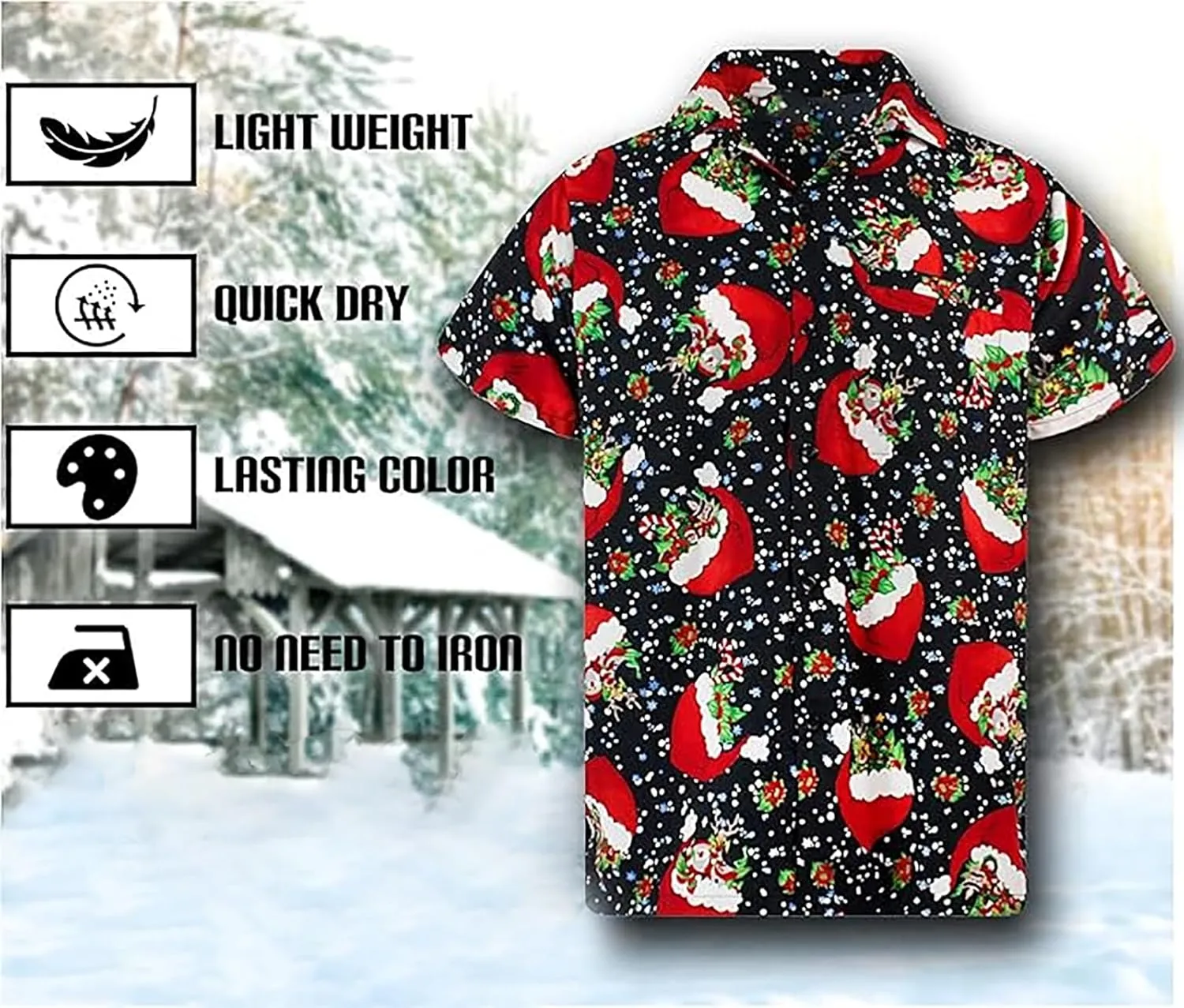 Christmas Button Down Shirts for Men 2024, Mens Button Down Christmas Shirt Short Sleeve Beach Printed Casual Shirts