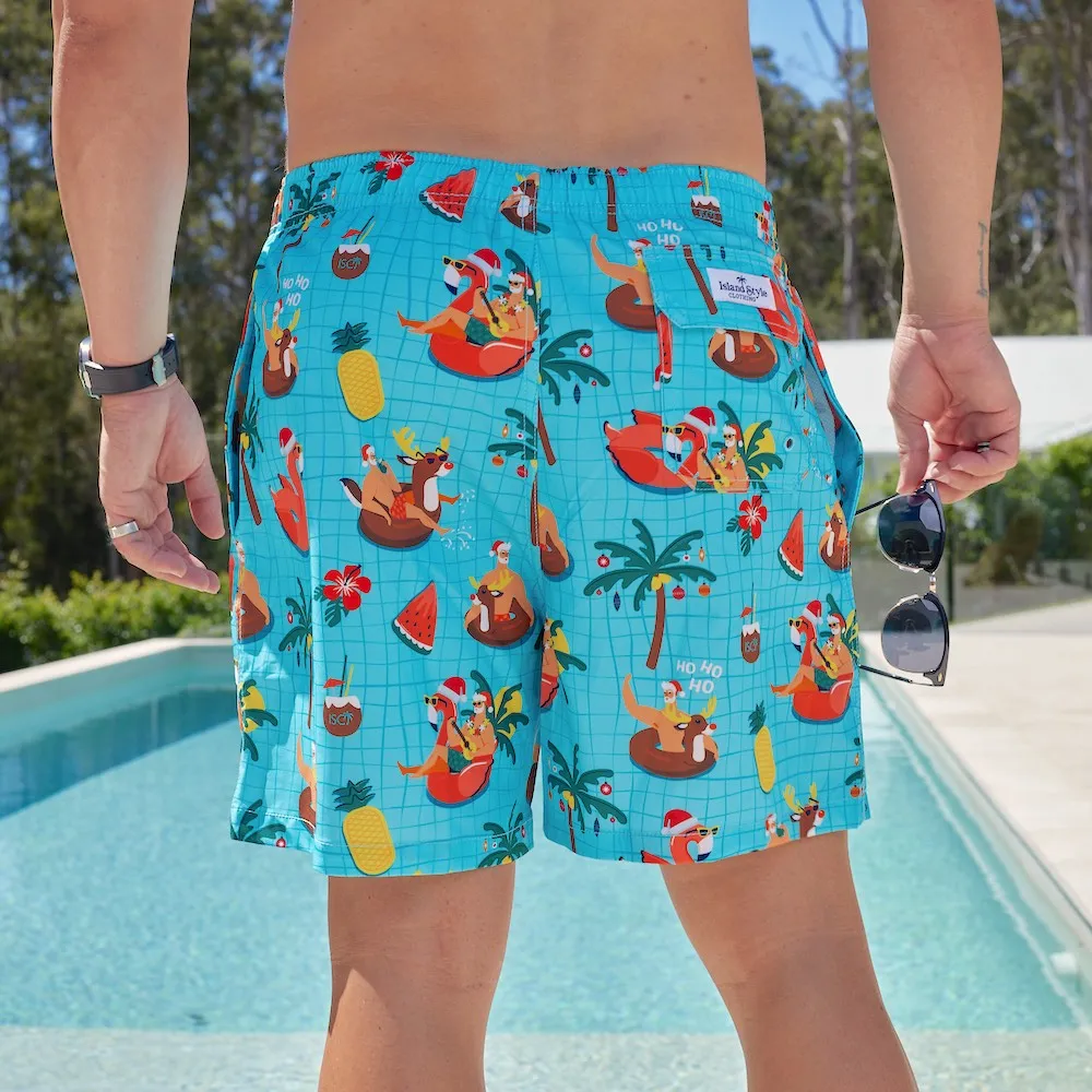 Christmas Pool Party - Recycled Swim Shorts