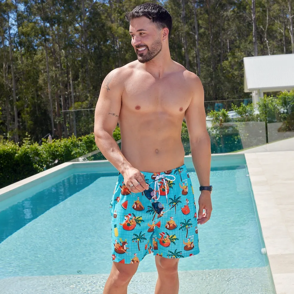 Christmas Pool Party - Recycled Swim Shorts