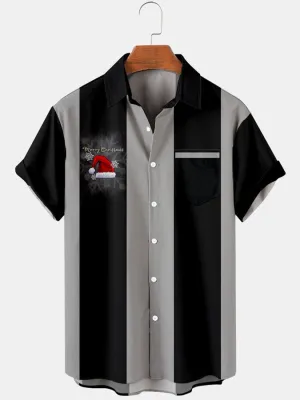 Christmas themed print Hawaiian shirt