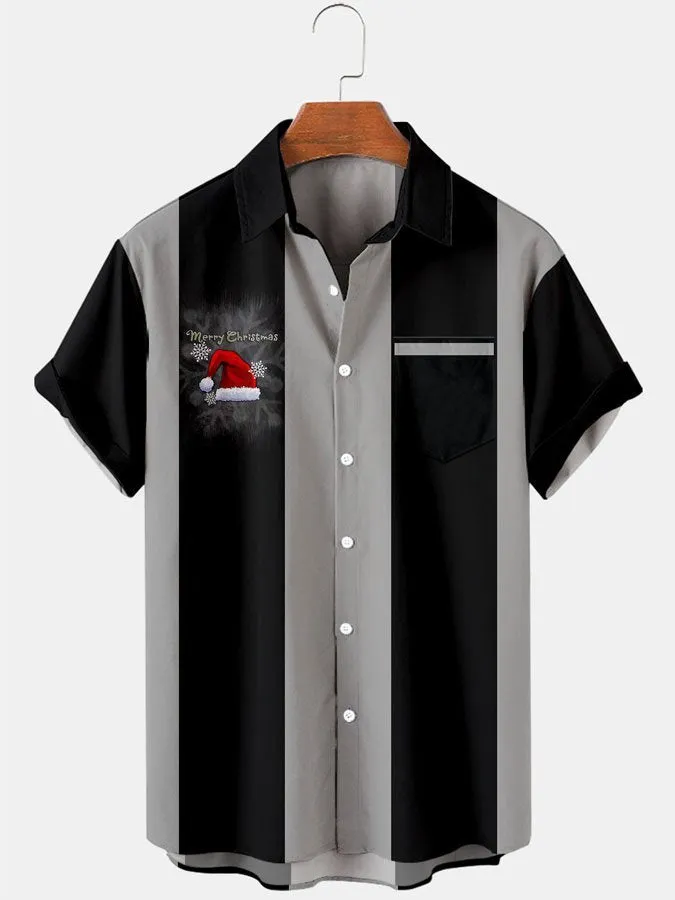 Christmas themed print Hawaiian shirt