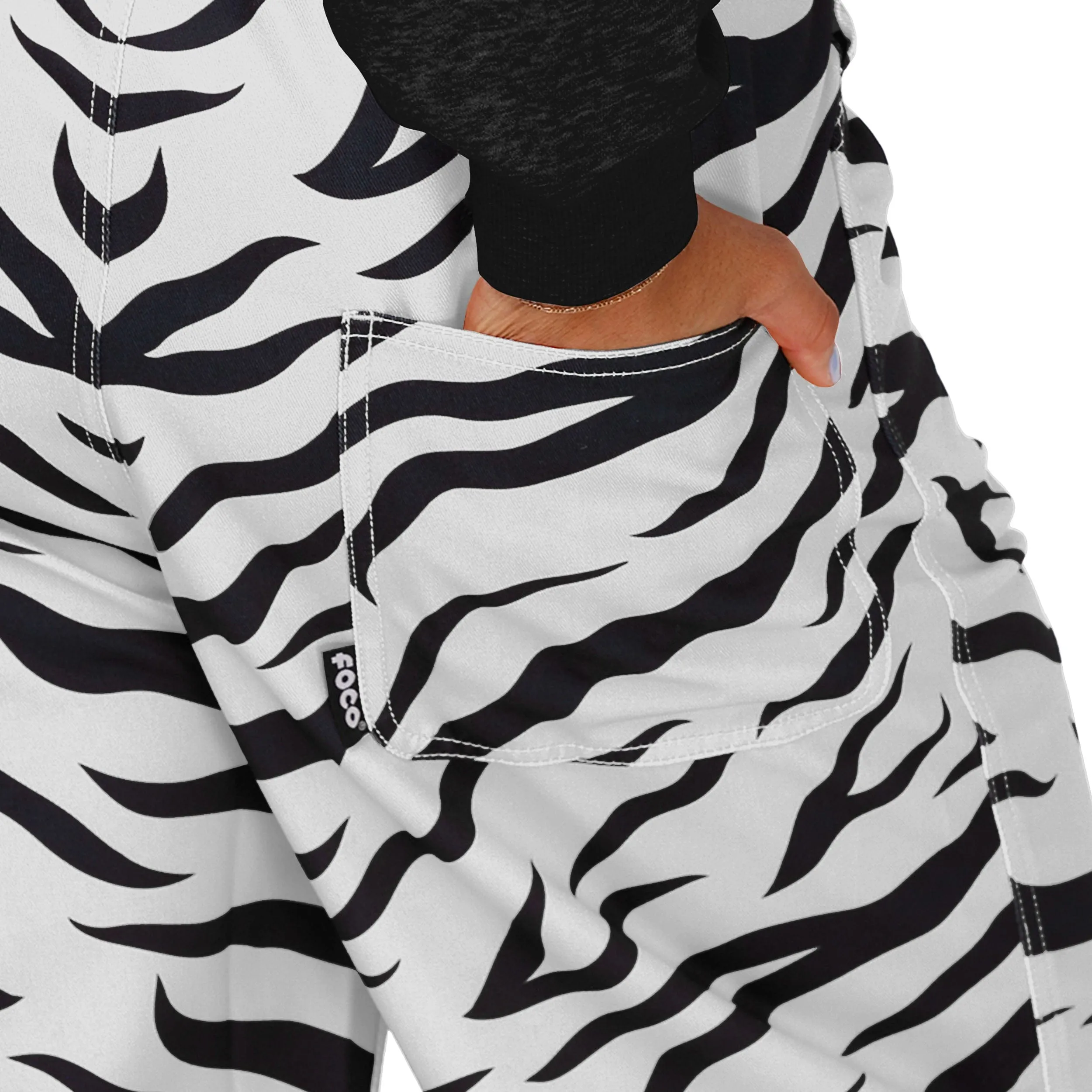 Cincinnati Bengals NFL Womens White Tiger Stripe Thematic Bib Overalls