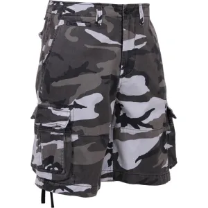City Camouflage - Vintage Infantry Utility Army BDU Cargo Shorts - Heavyweight Cotton - Zipper Fly