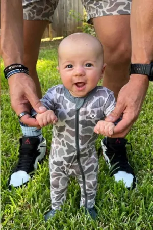 Classic Deer Camo Full Zip Baby Onesie