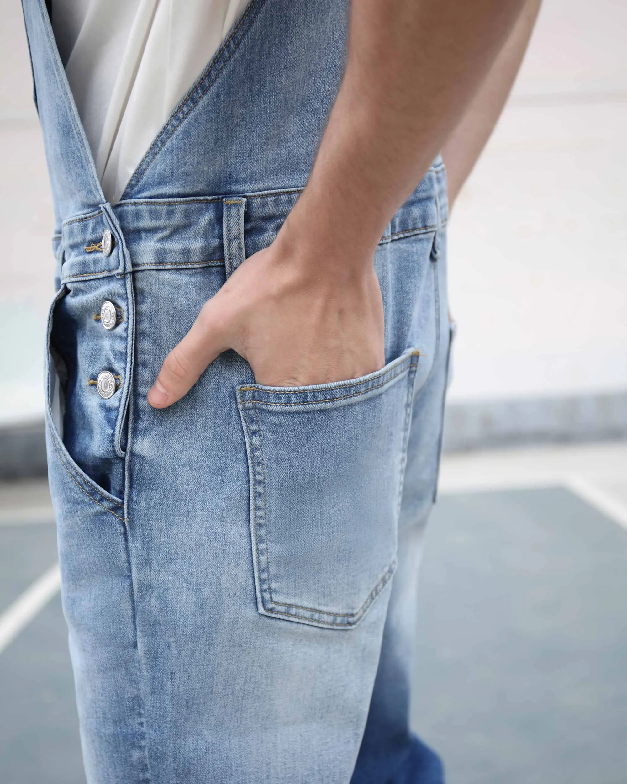 Classic Denim Overalls with Precision Stitching-Mexico Local Delivery
