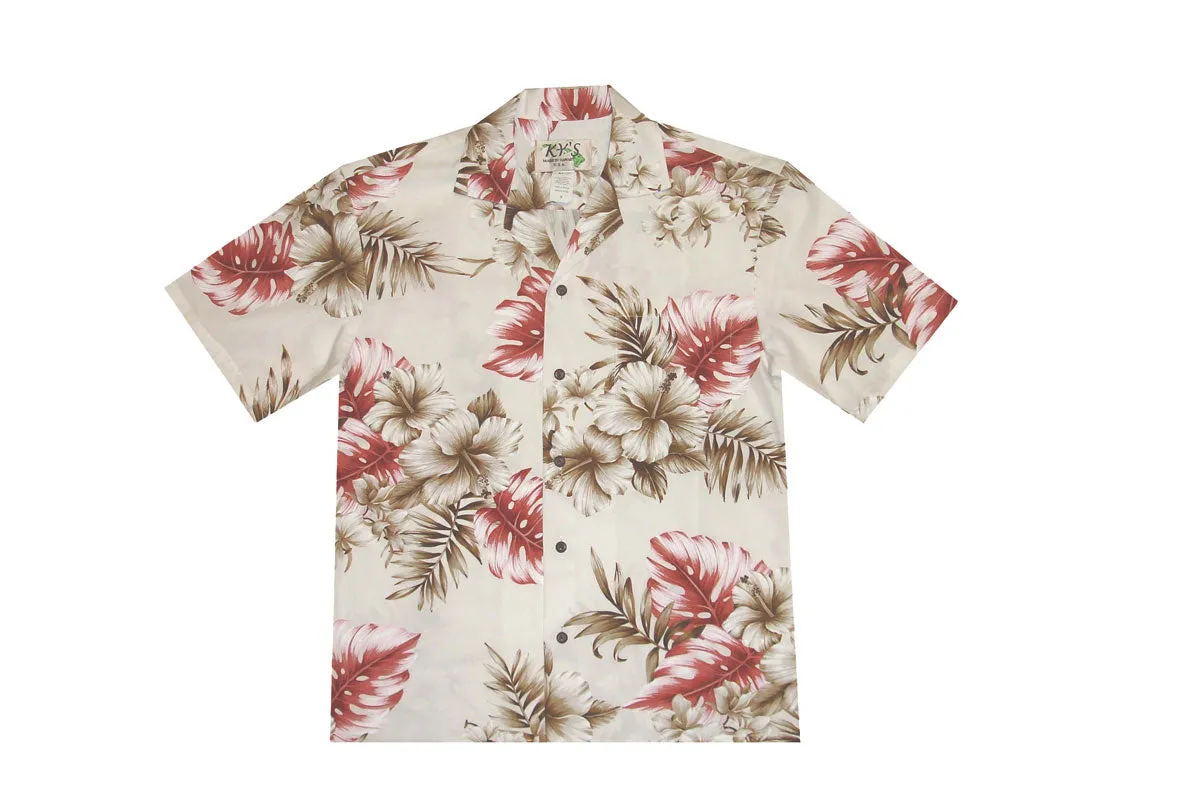 Classic Hibiscus Cotton Men's Aloha Shirt
