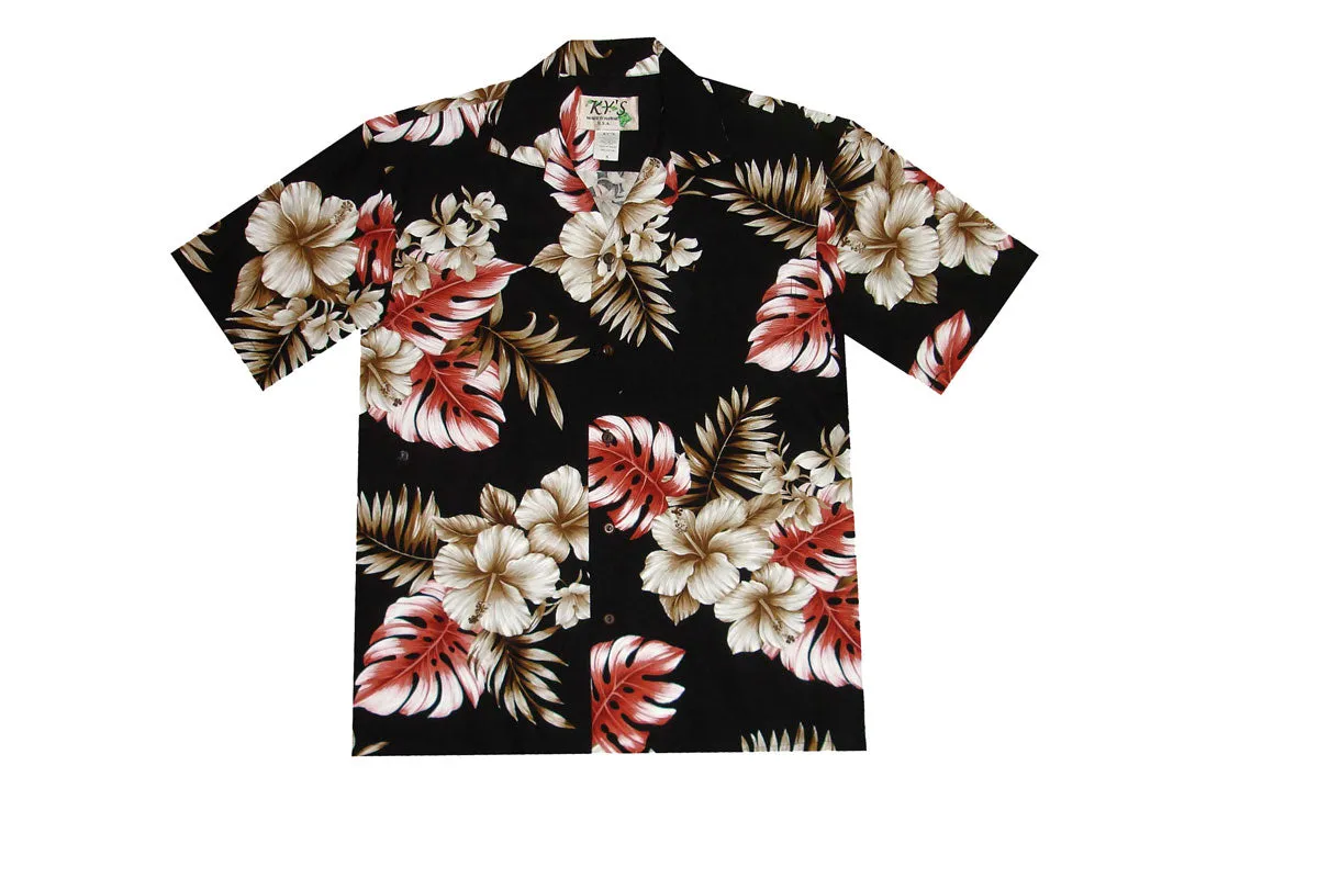 Classic Hibiscus Cotton Men's Aloha Shirt