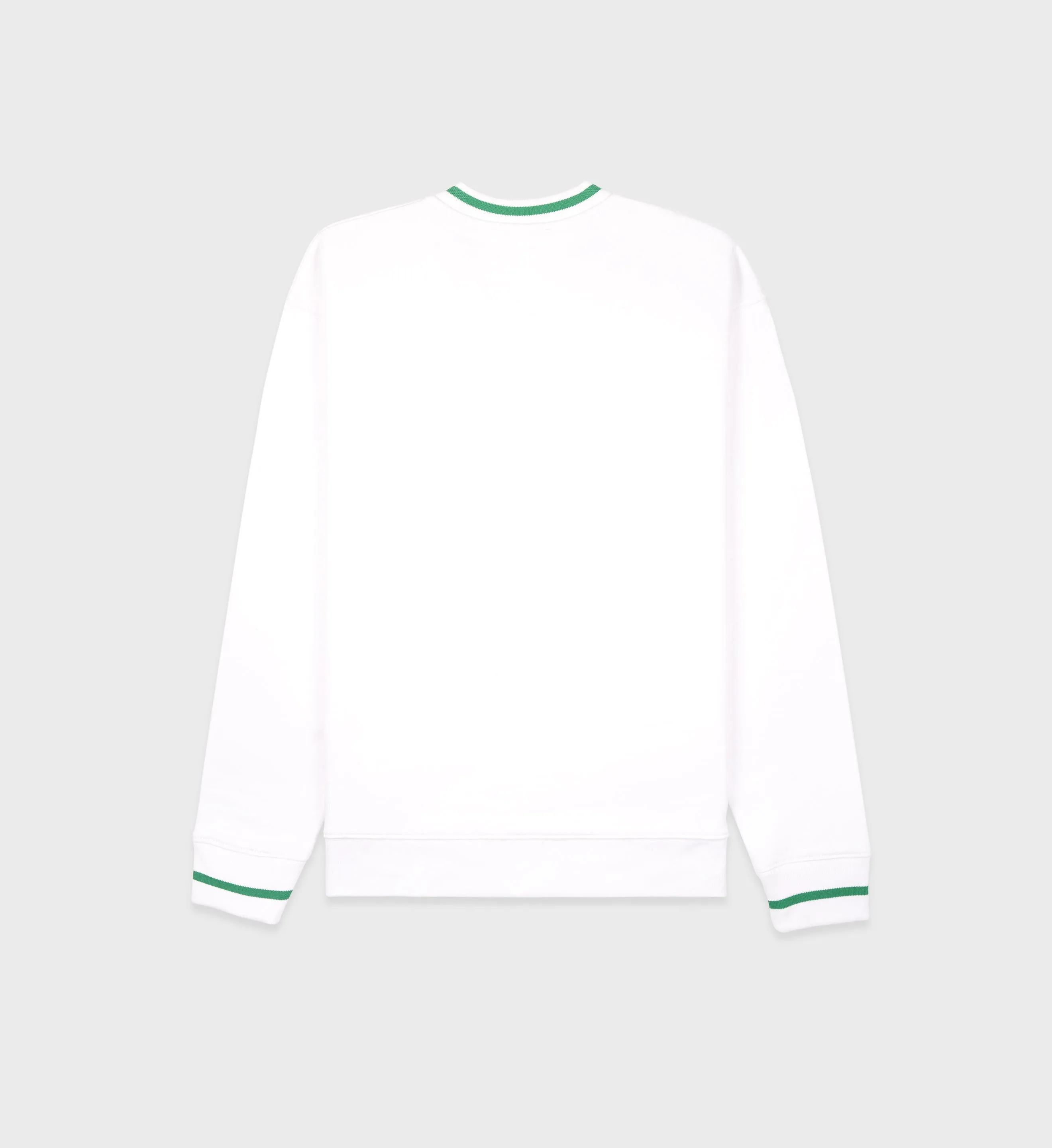 Classic Logo Embroidered V-Neck Sweatshirt - White/Verde