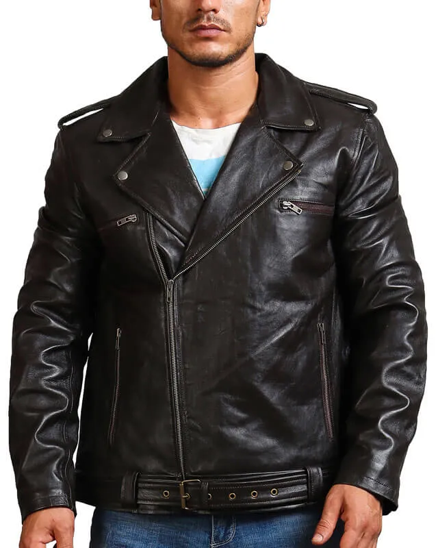 Classic Motorcycle Black Leather Jacket