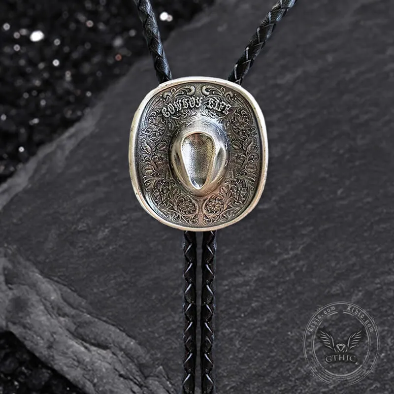 Classic Western Cowboy Hat Alloy Bolo Tie