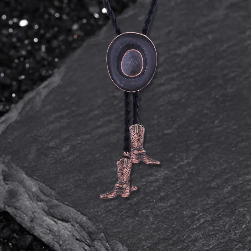 Classic Western Cowboy Hat Alloy Bolo Tie