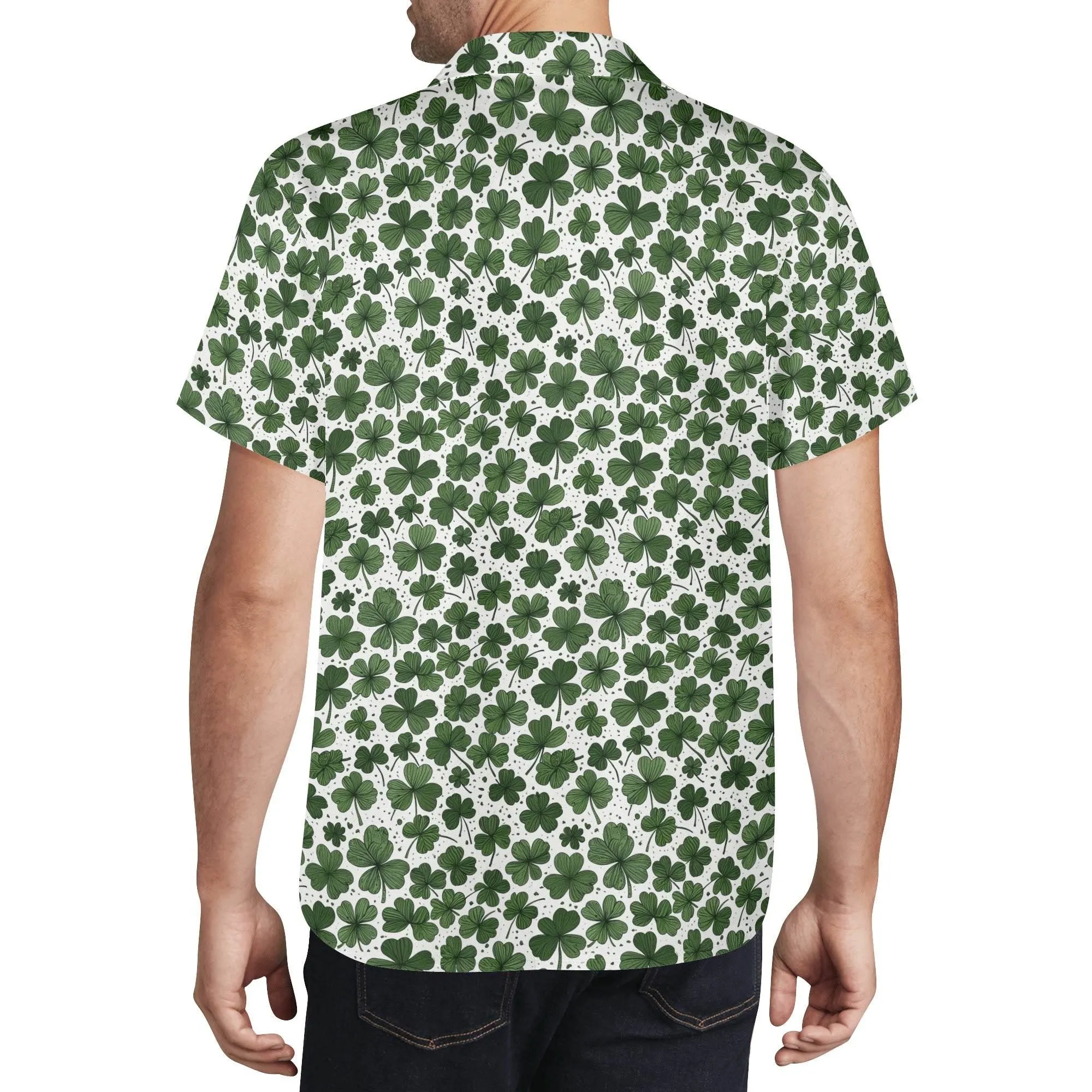 Clovers Mens Casual Hawaiian Shirt