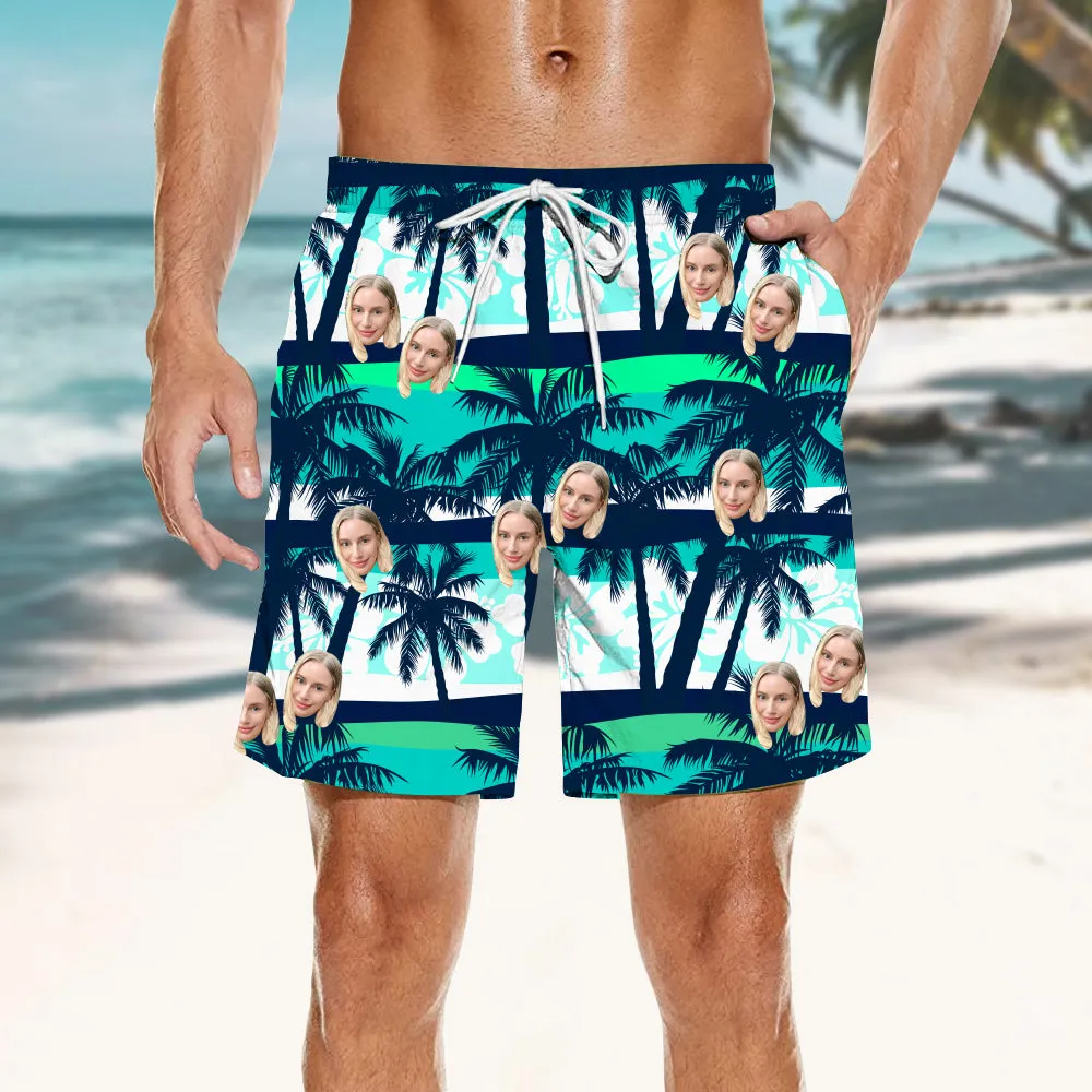 Coconut Tree Print Men's Hawaiian Shirts & Shorts Summer Casual Wear