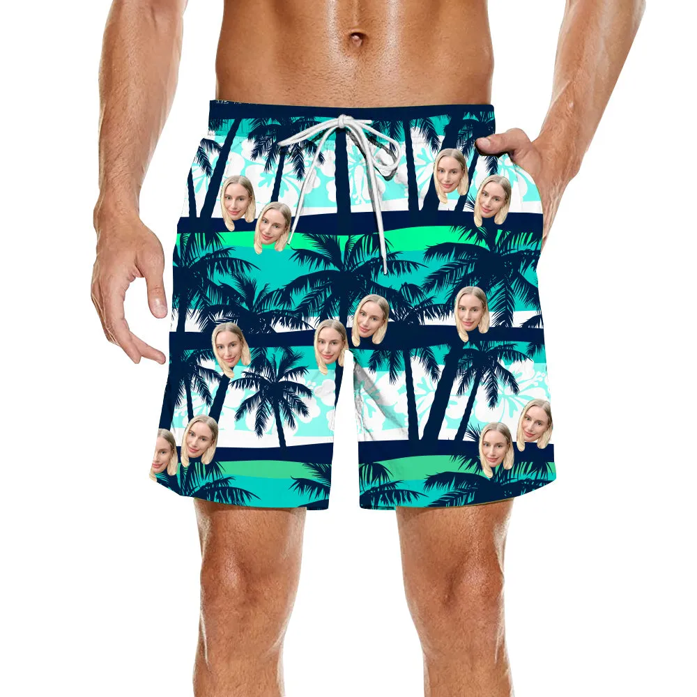 Coconut Tree Print Men's Hawaiian Shirts & Shorts Summer Casual Wear