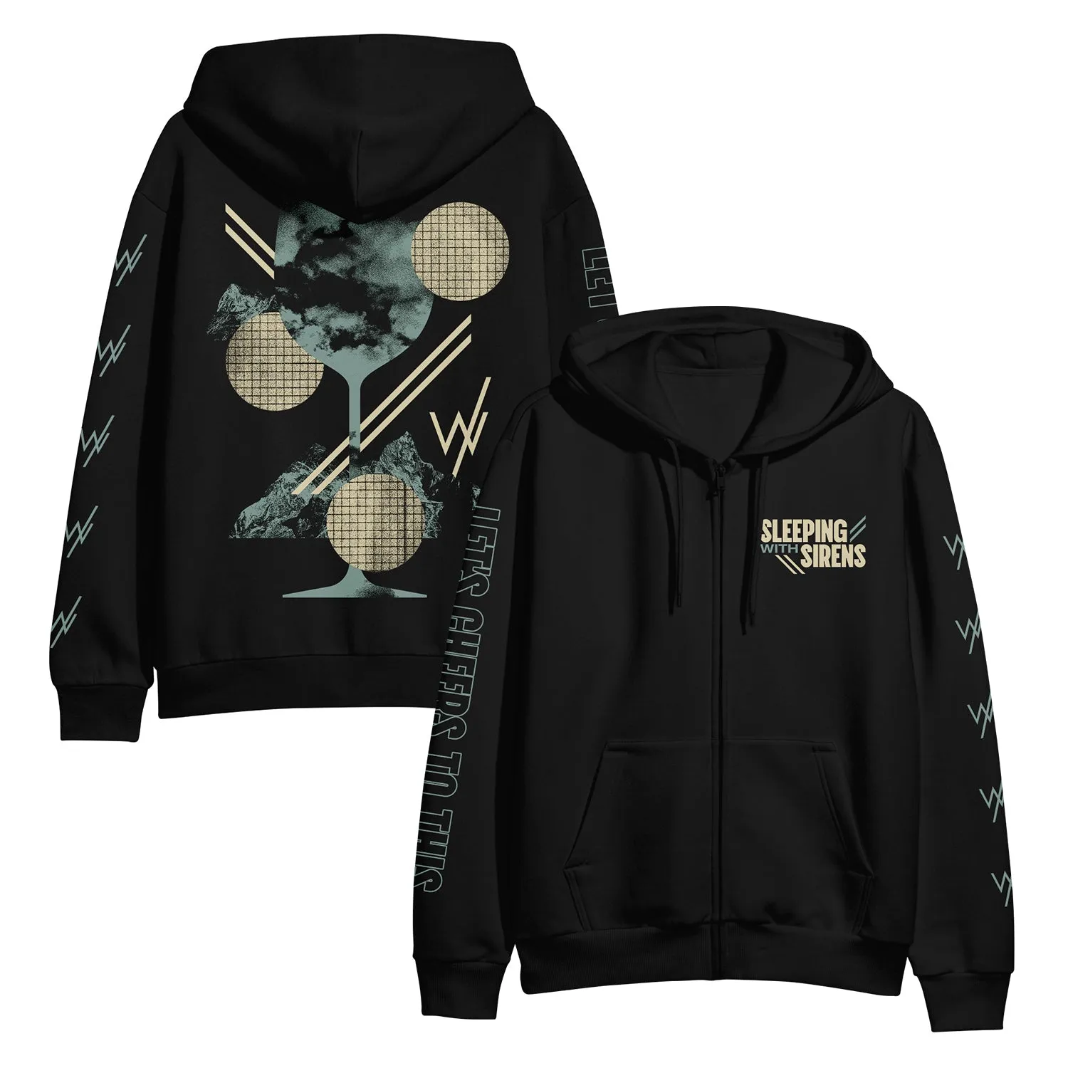Collage - Black Zip-Up