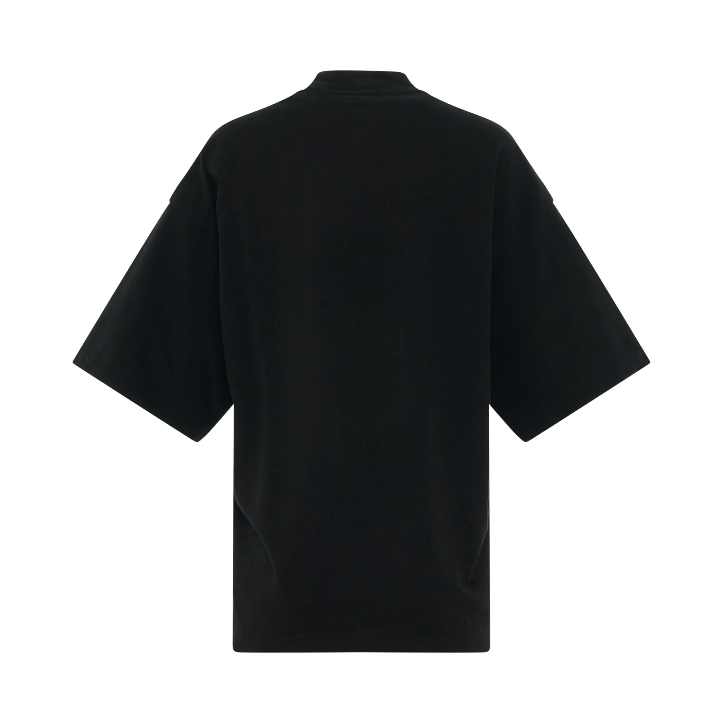 College Loose T-Shirt in Black/Coral Pink