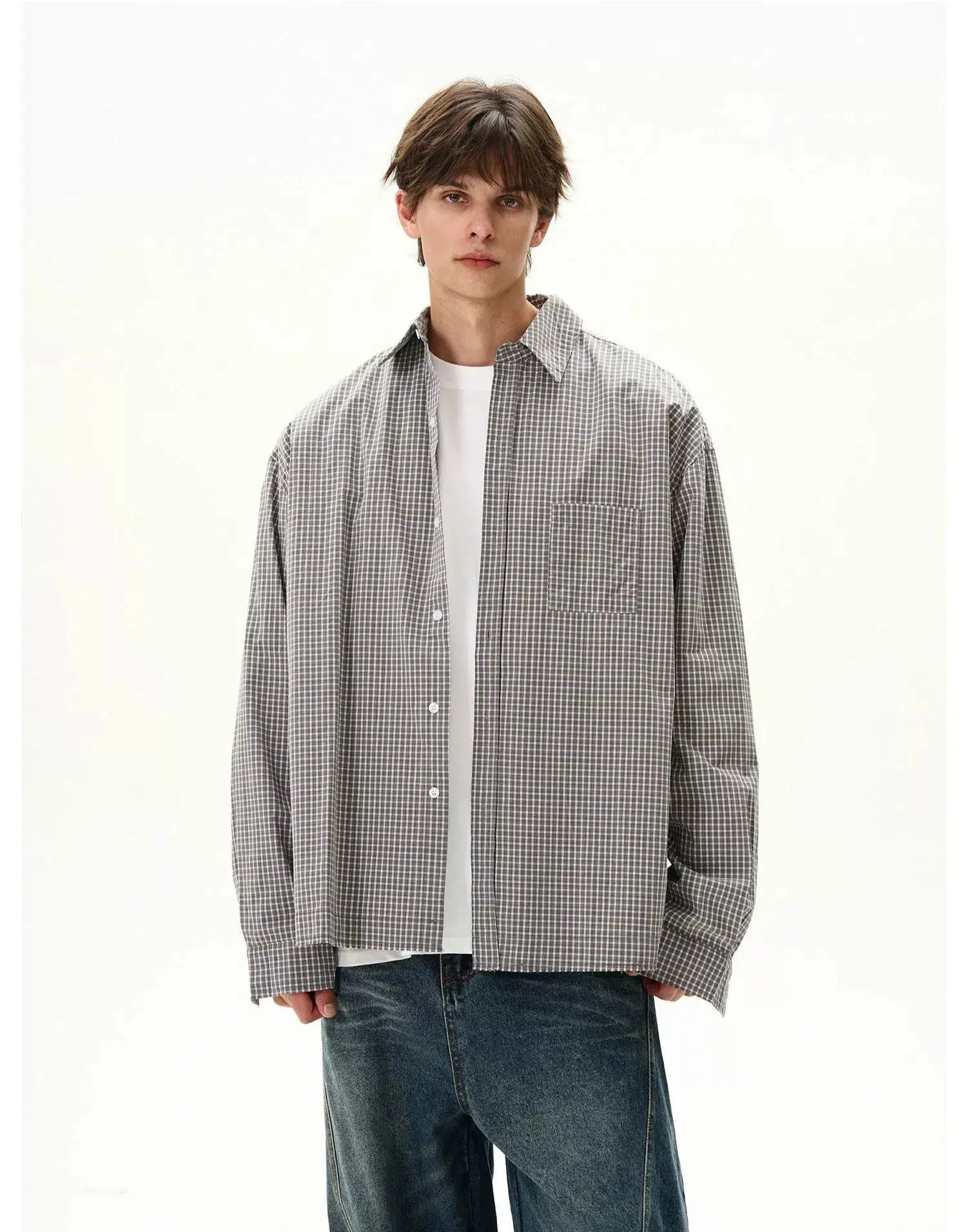 College Style Plaid Checkered Shirt