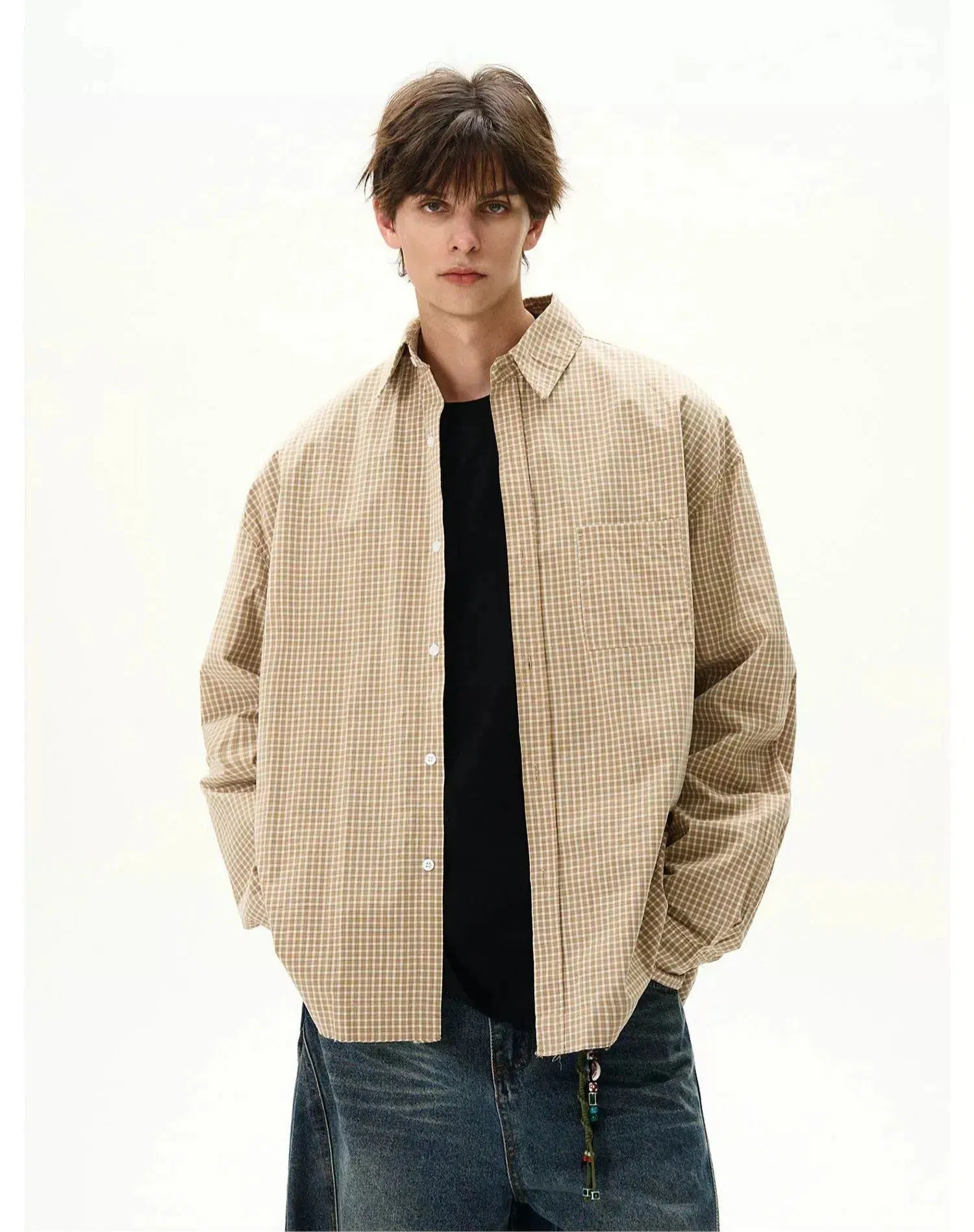 College Style Plaid Checkered Shirt