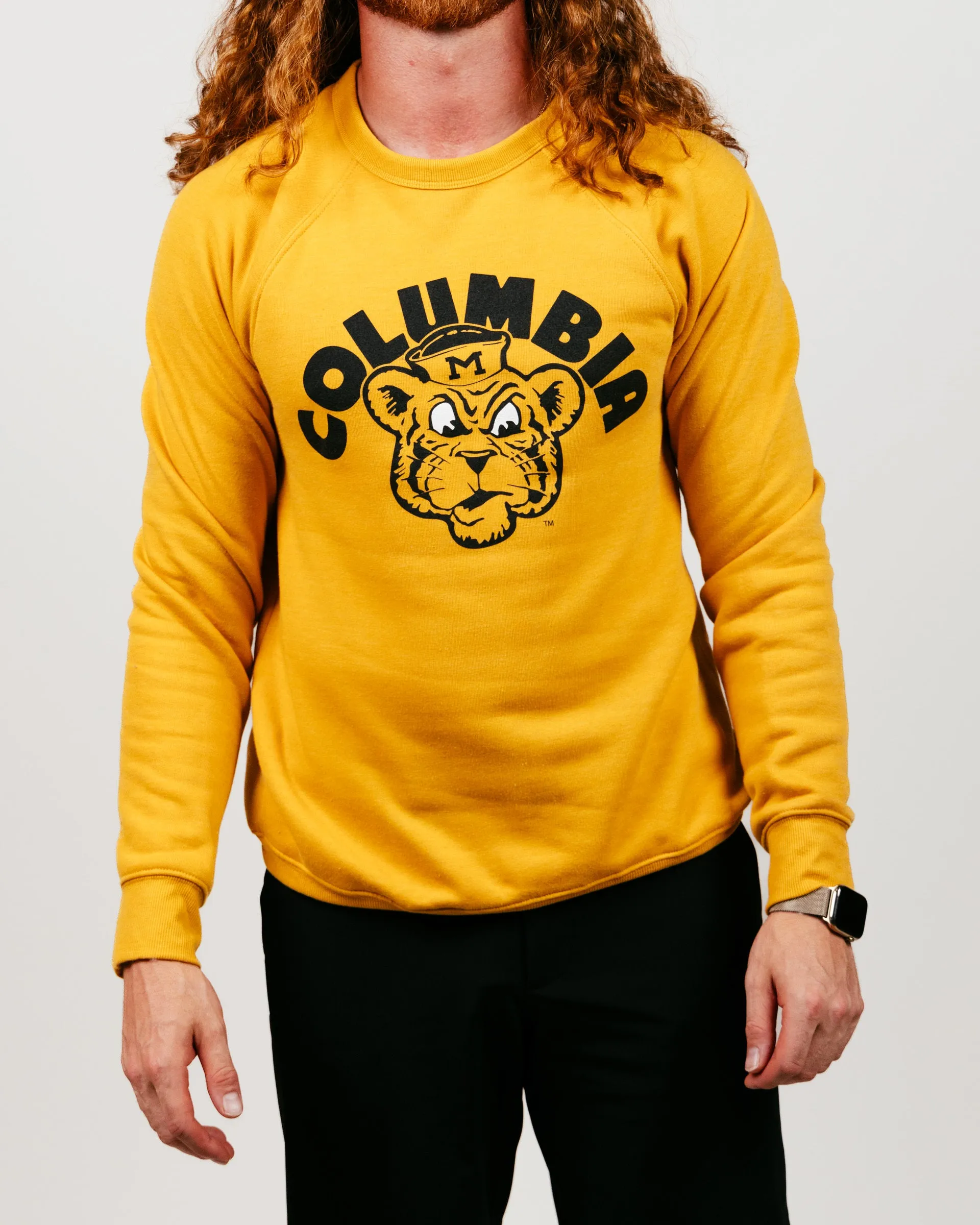 Columbia Missouri Arch Mascot Gold Crewneck