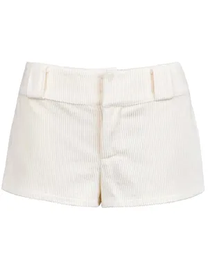 Cord Mini Shorts - Cream