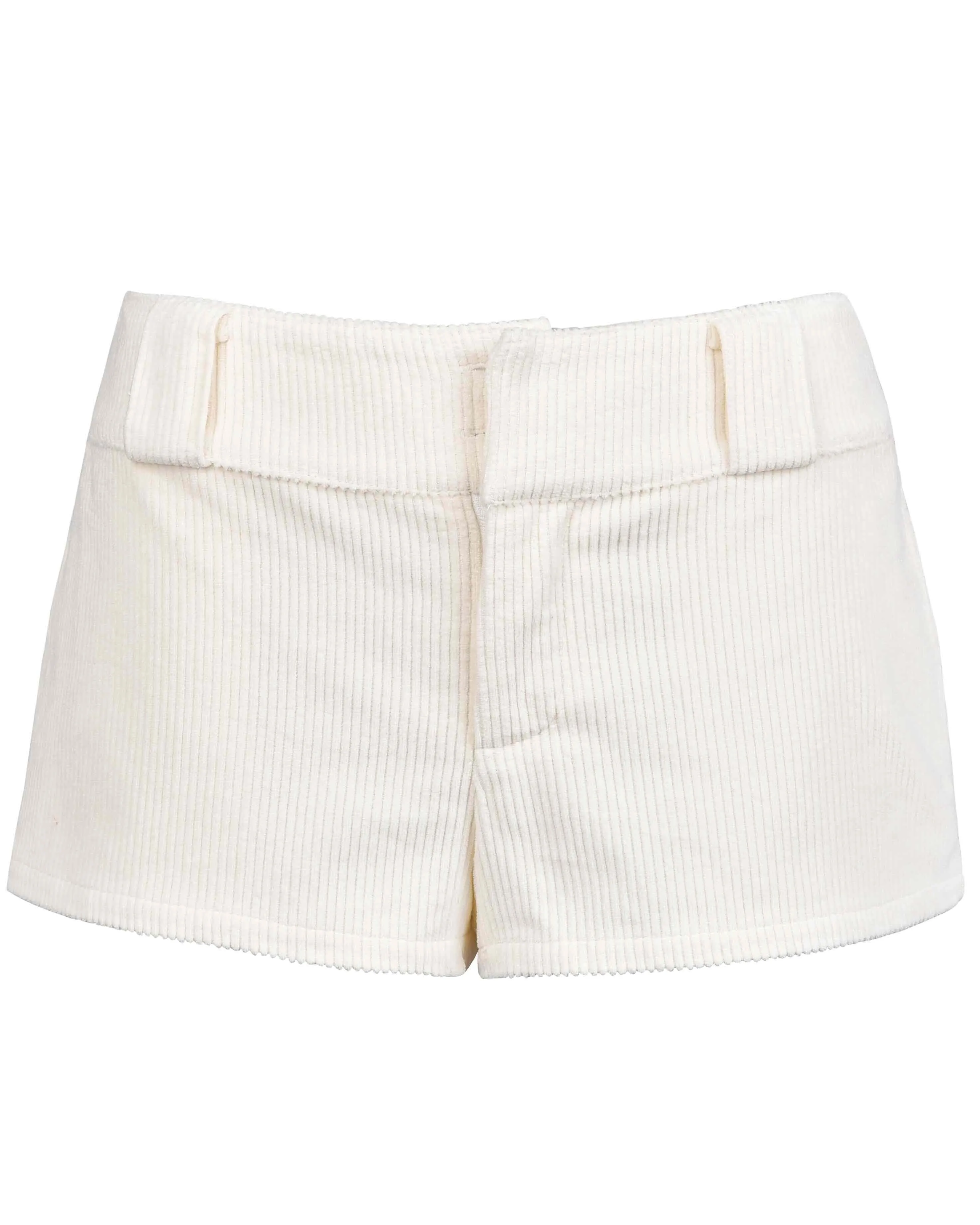 Cord Mini Shorts - Cream