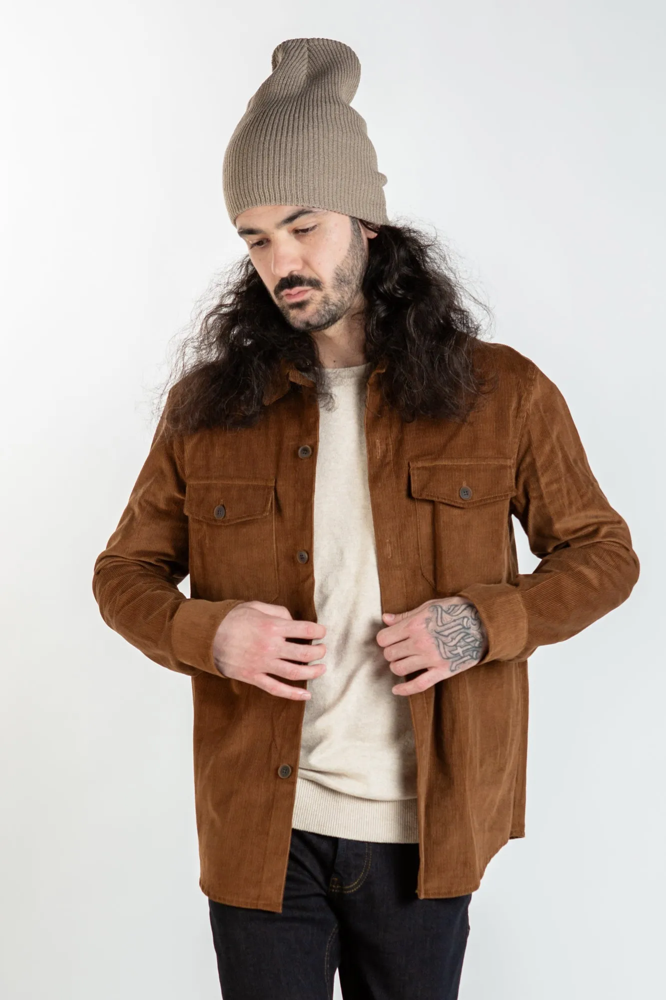 Cord Overshirt - Brown