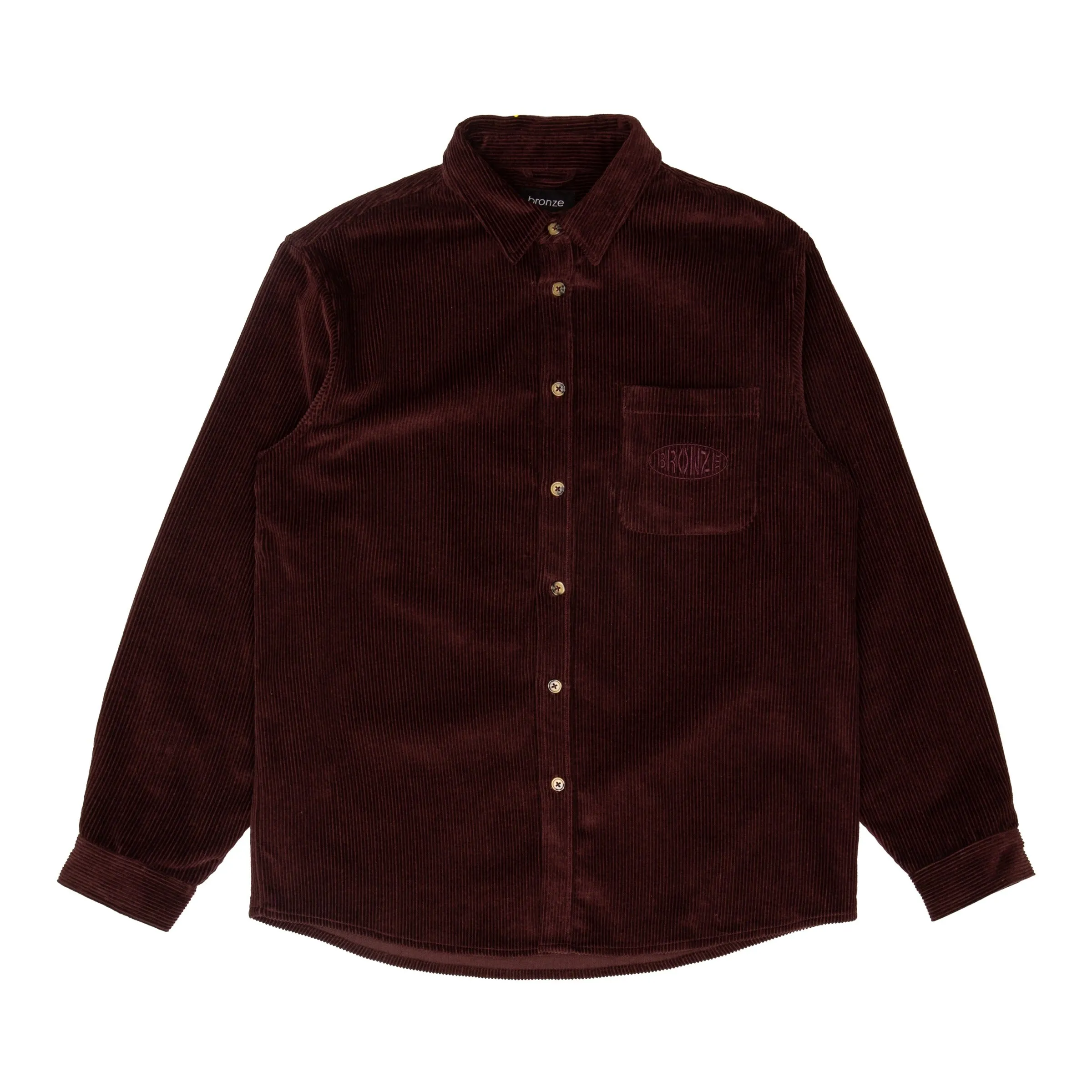 Corduroy Button Up, Burgundy