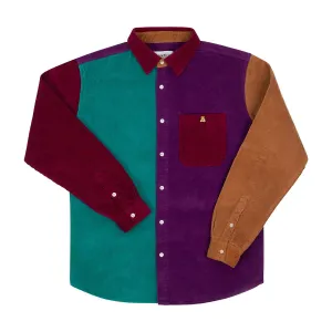 Corduroy Color Block Button Up