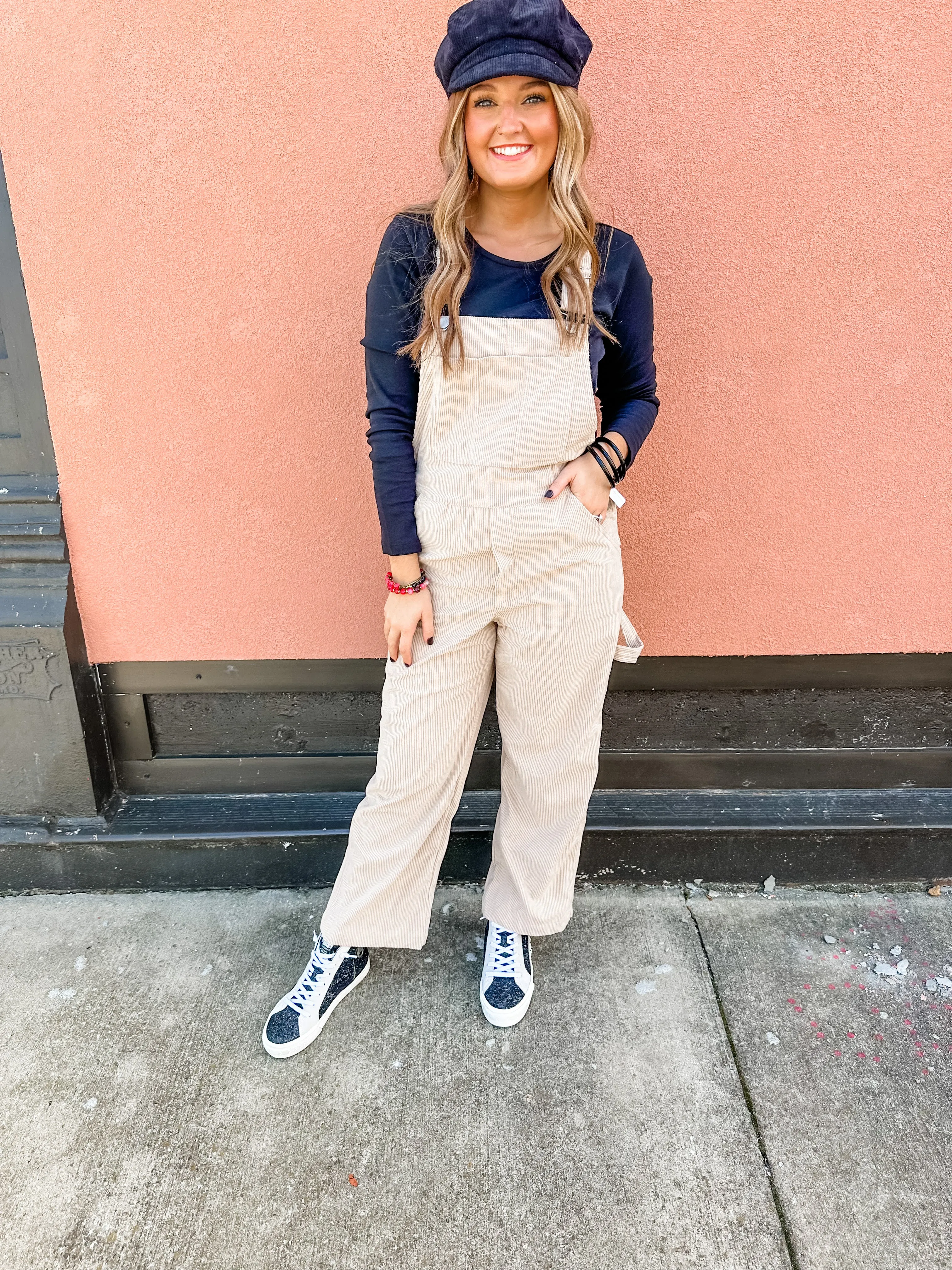 Corduroy Overalls - Beige