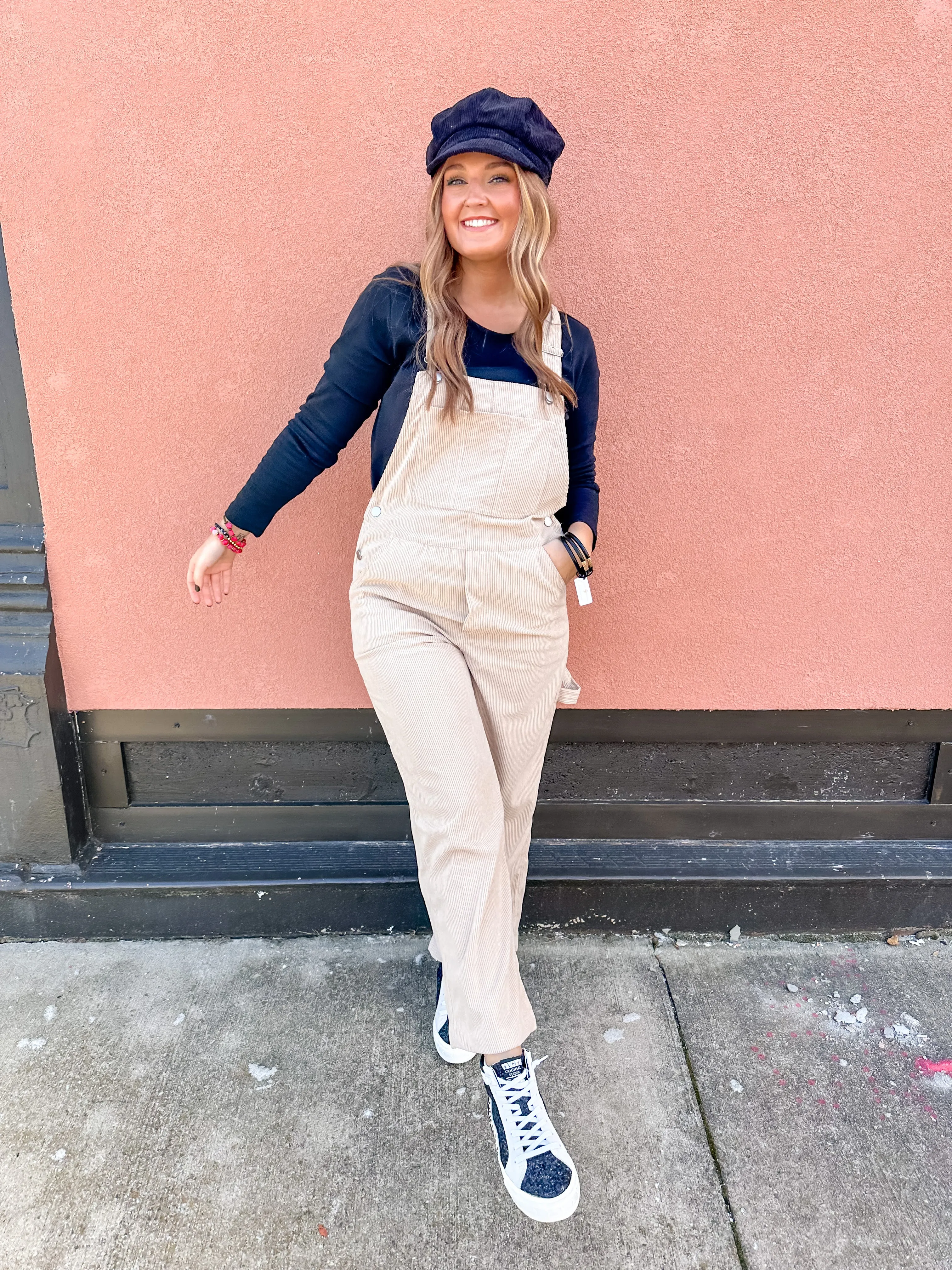 Corduroy Overalls - Beige