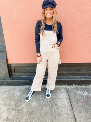 Corduroy Overalls - Beige
