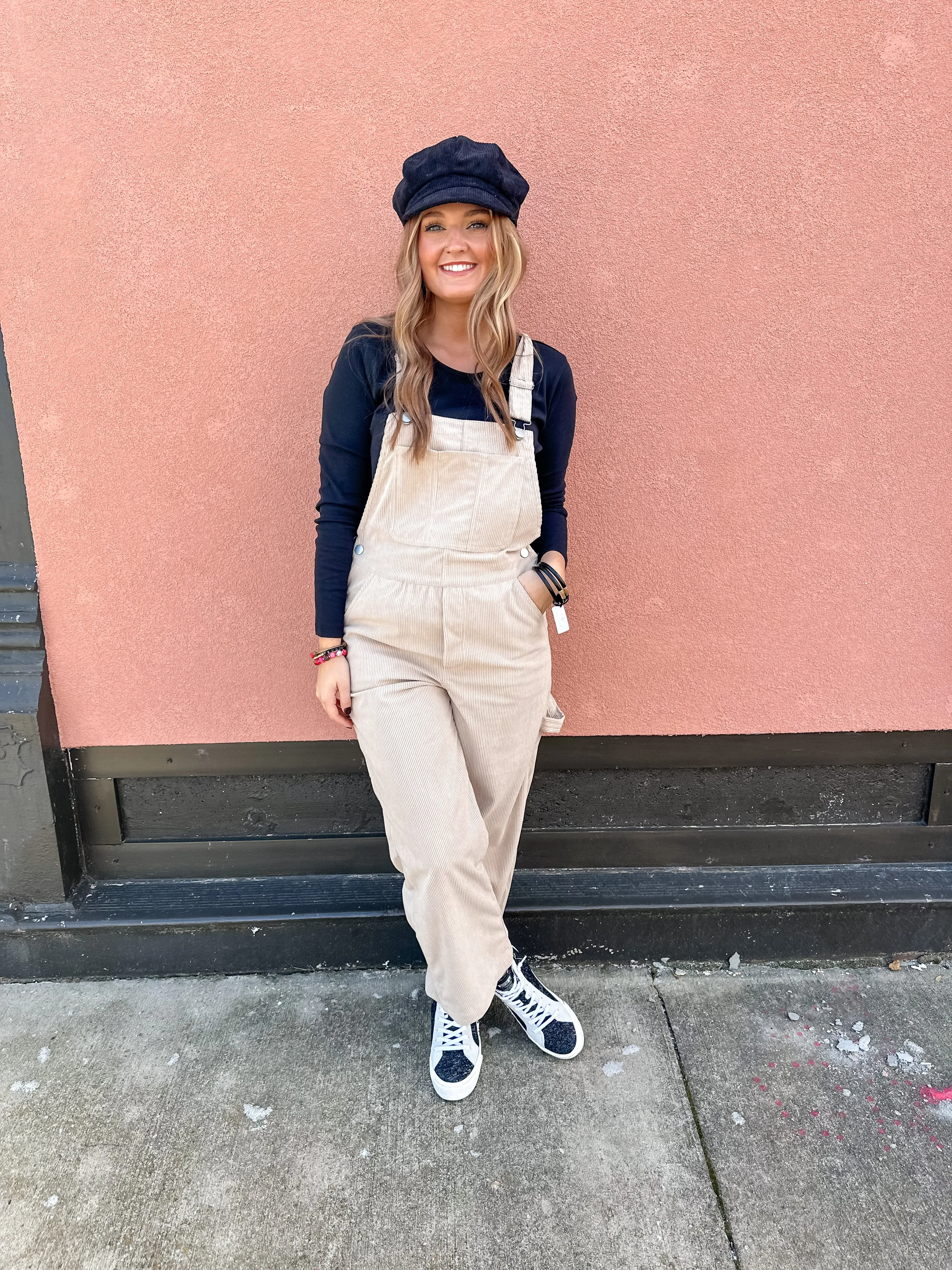 Corduroy Overalls - Beige