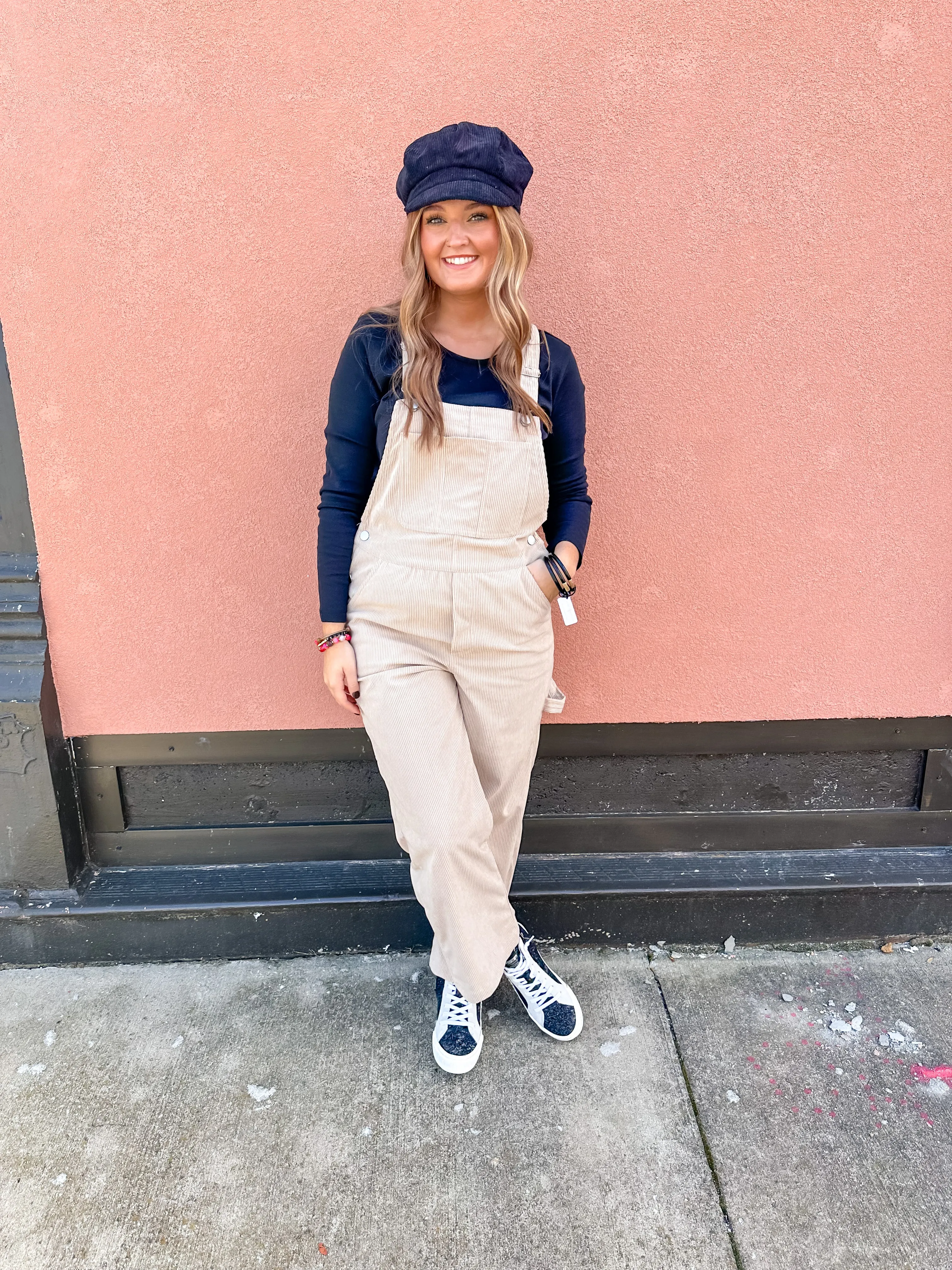 Corduroy Overalls - Beige
