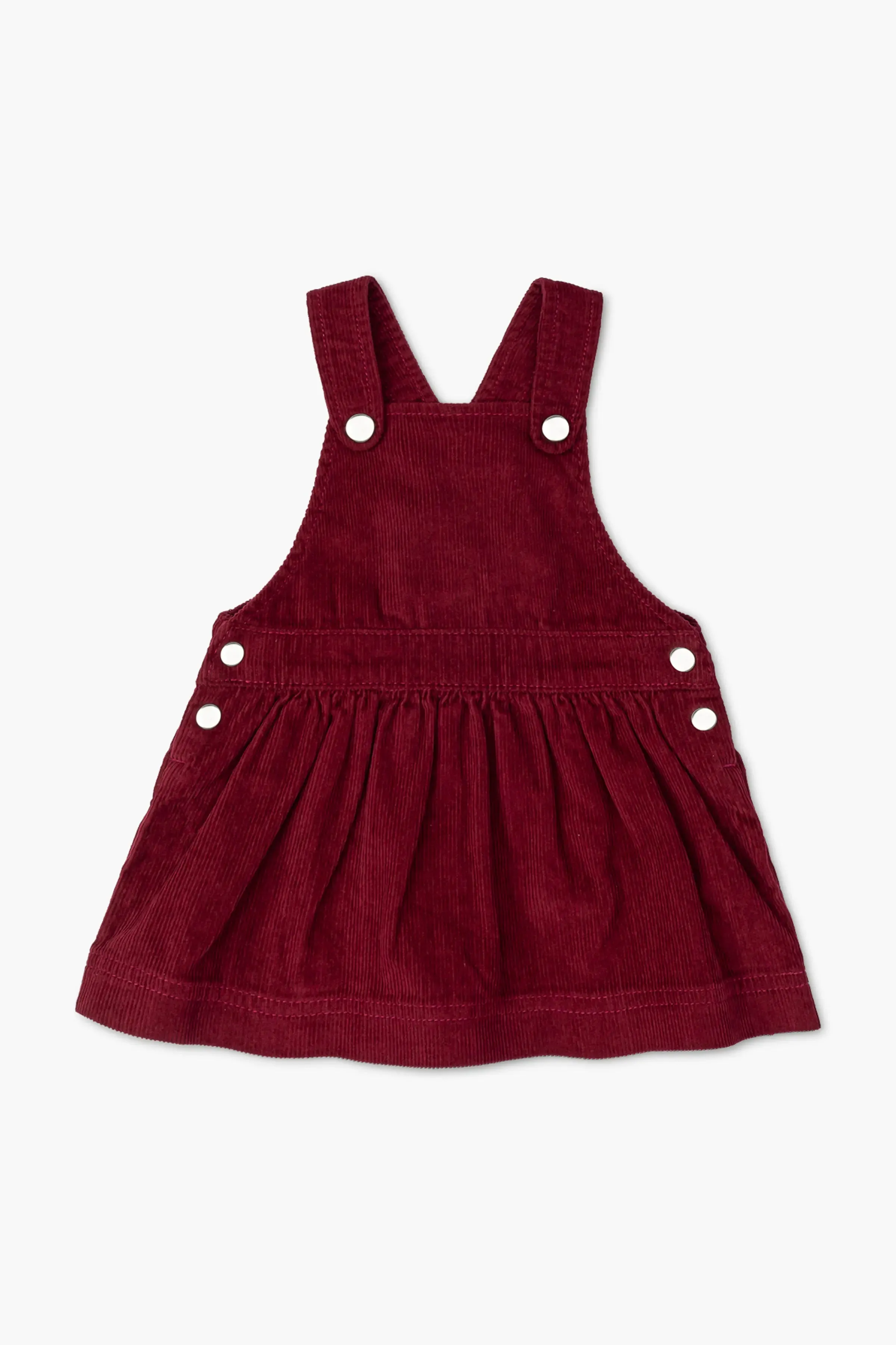 Corduroy Pinafore Dress_Maroon