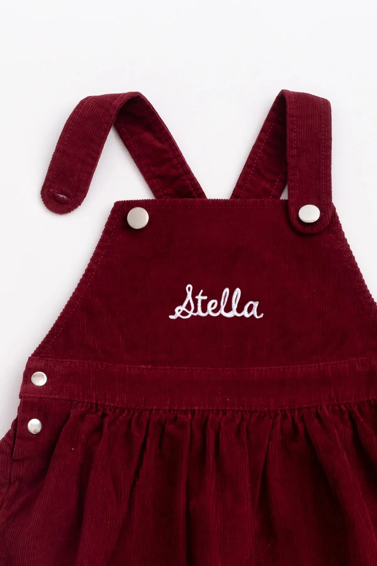 Corduroy Pinafore Dress_Maroon