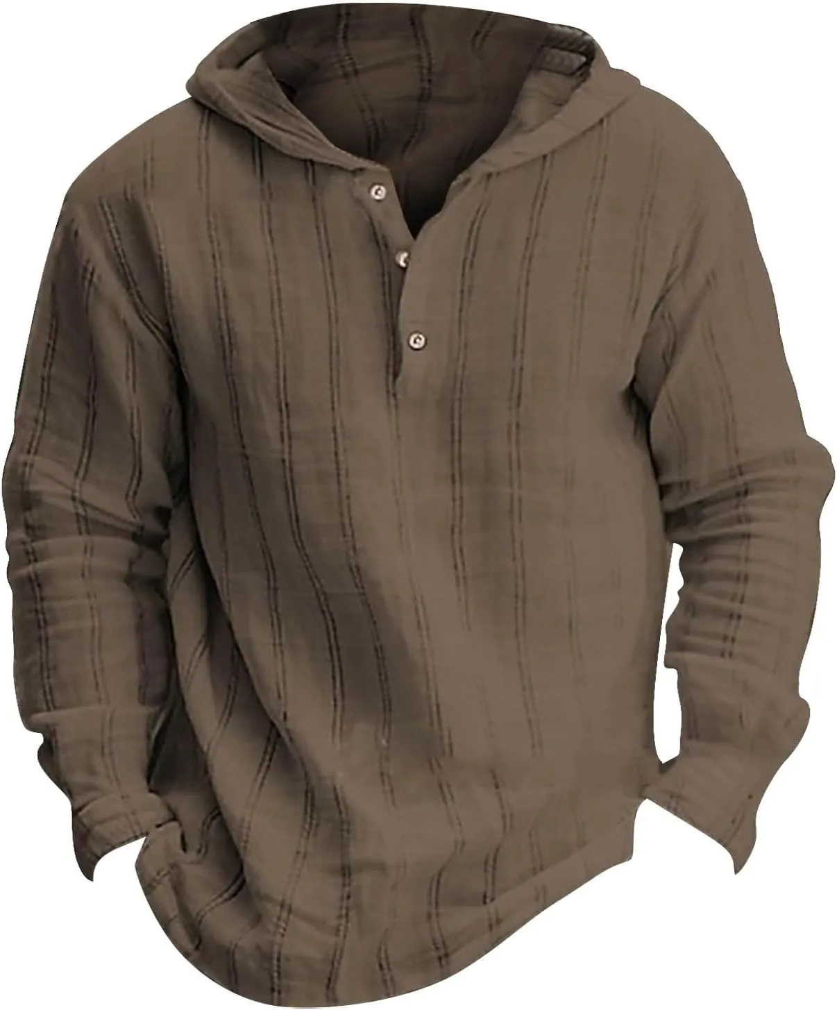 Cotton Linen Hoodies for Men Drawstring Hooded Button Down Beach Hippie Shirts Casual Lightweight Cotton Tee Shirts Tops